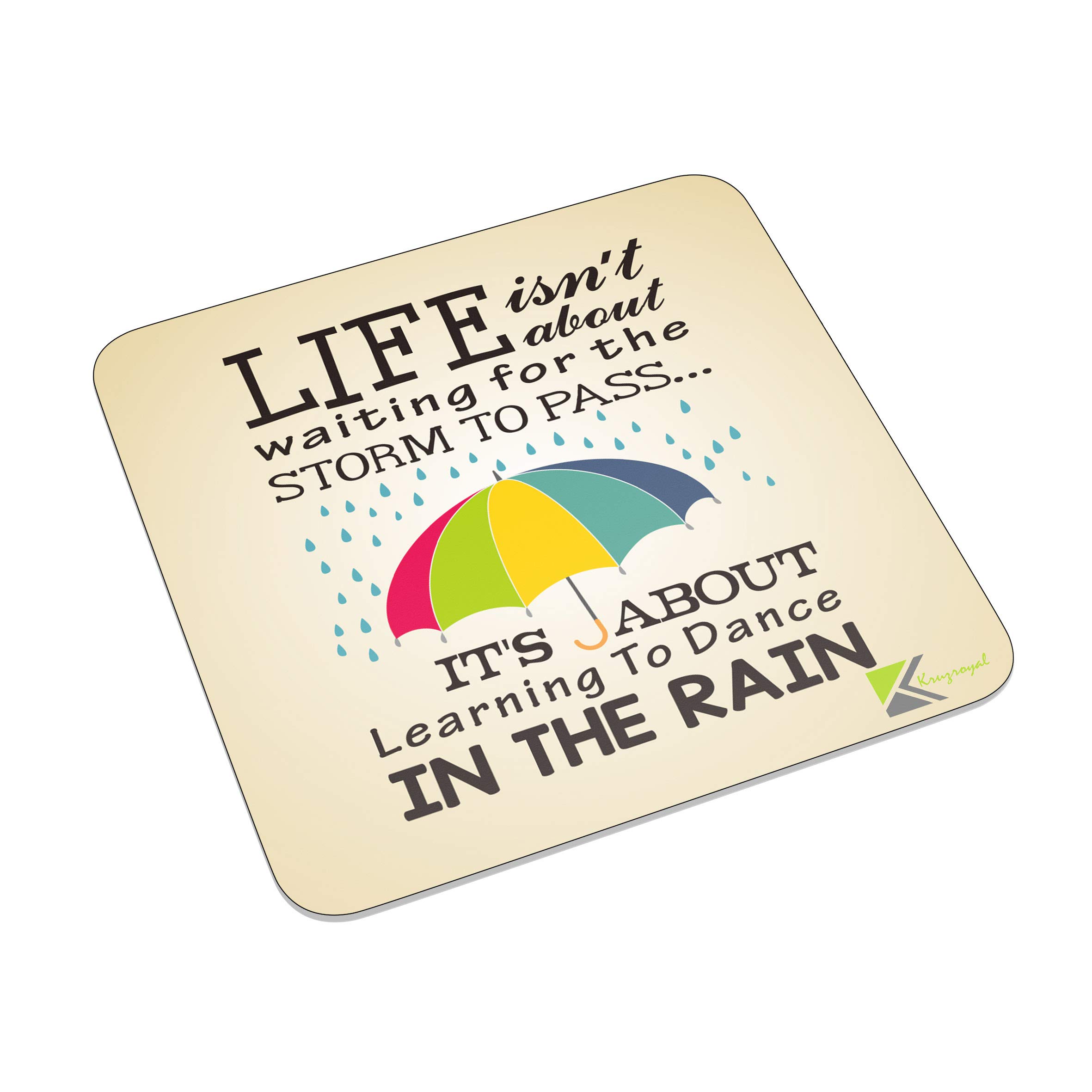 Kruzroyal Fm070 Life Isn't About Waiting For The Storm To Pass... It's About Learning To Dance In The Rain Novelty Funny Idea Glossy Metal Square Fridge Magnet