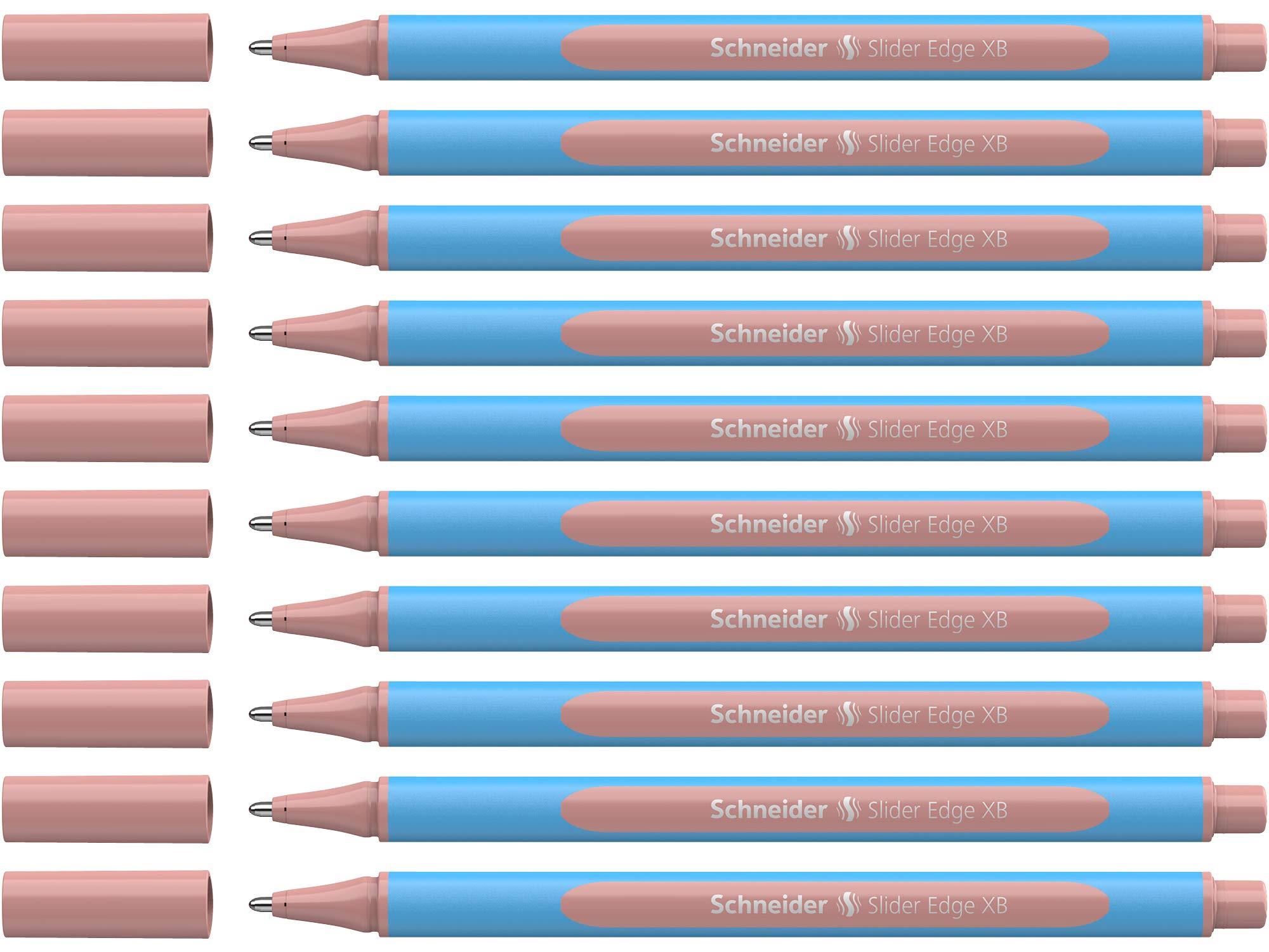 Schneider 152236 Slider Edge Pastell XB Kugelschreiber (Dreikant-Stifte mit Strichbreite XB) 10 Stück blush