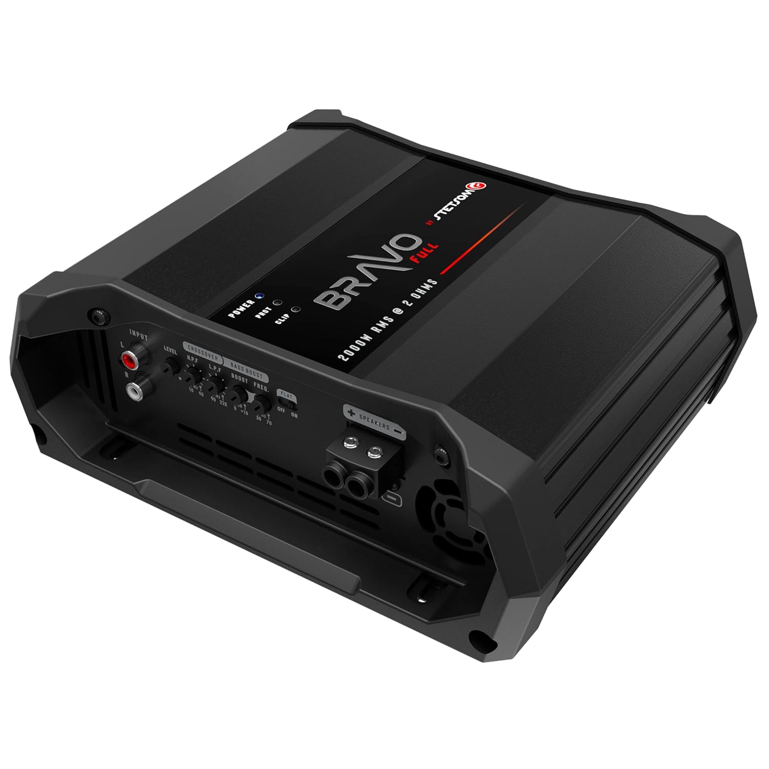 Stetsom Bravo Full 2000 2 Ohms Mono Car Amplifier, 2000.1 2K Watts RMS, 2Ω Stable Car Audio, HD Sound Quality, Crossover & Bass Boost, Car Stereo Speaker Subwoofer MD, Smart Coolers