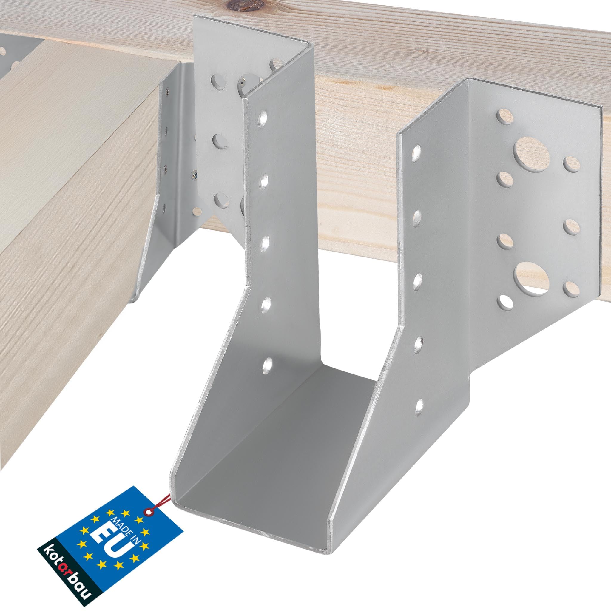 KOTARBAU® Joist Hanger 50 x 105 mm Wood Connector Made of Galvanised Steel Joist Hanger Joist Connector Heavy Duty Joist Connector Wooden Beam Connector Wooden Beam