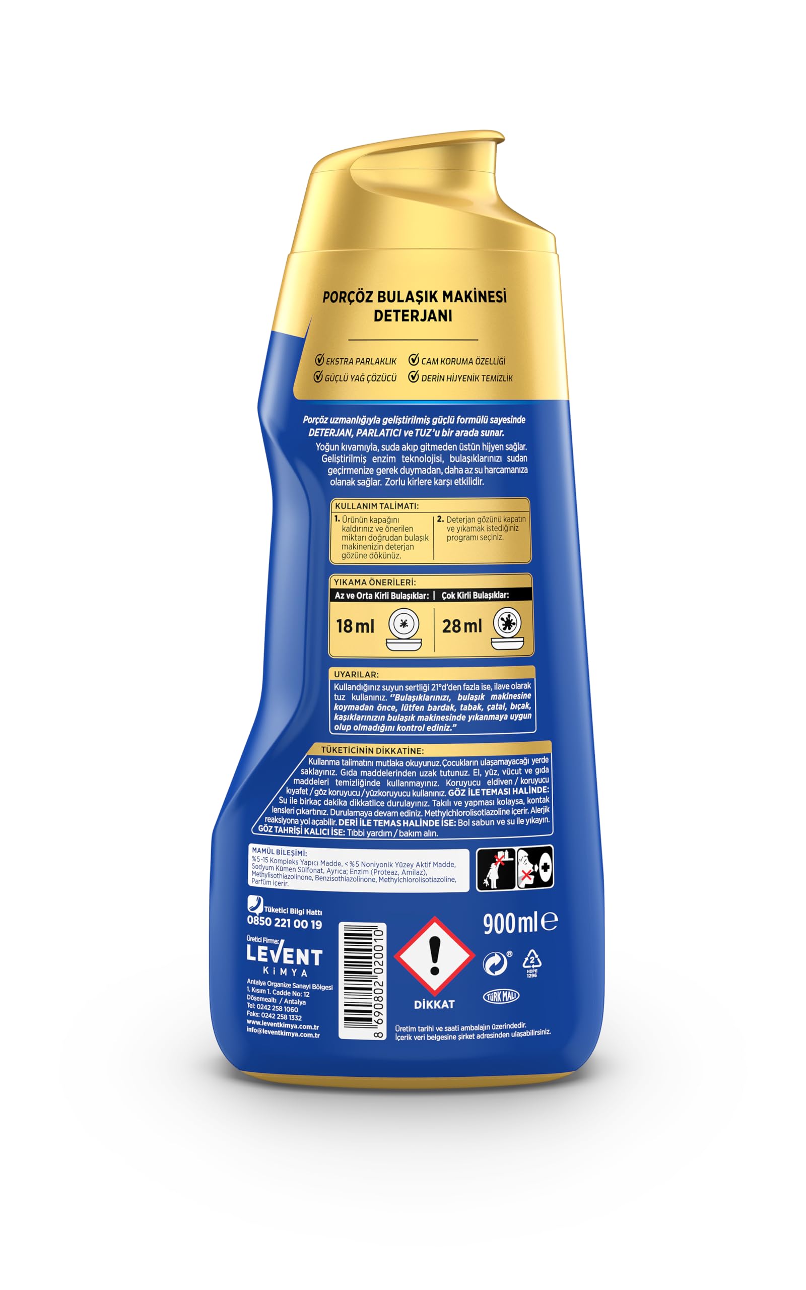 Porçöz Bulaşık Makinesi Deterjanı 900 Ml