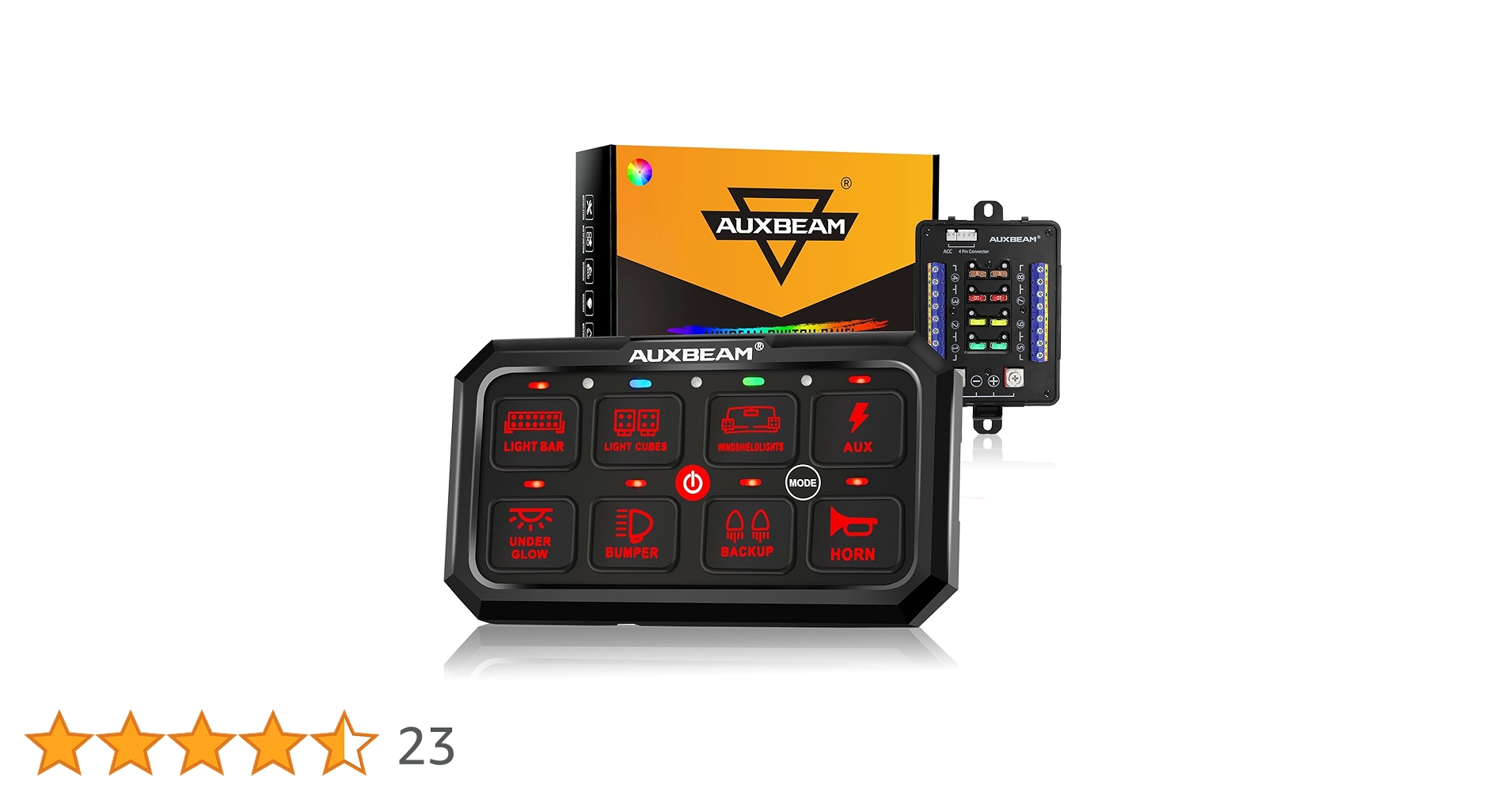 Auxbeam 8ギャングスイッチパネル RB80 Amazon.com: Auxbeam RGB 8 Gang Switch Panel 5.3 Inch RB80 XL
