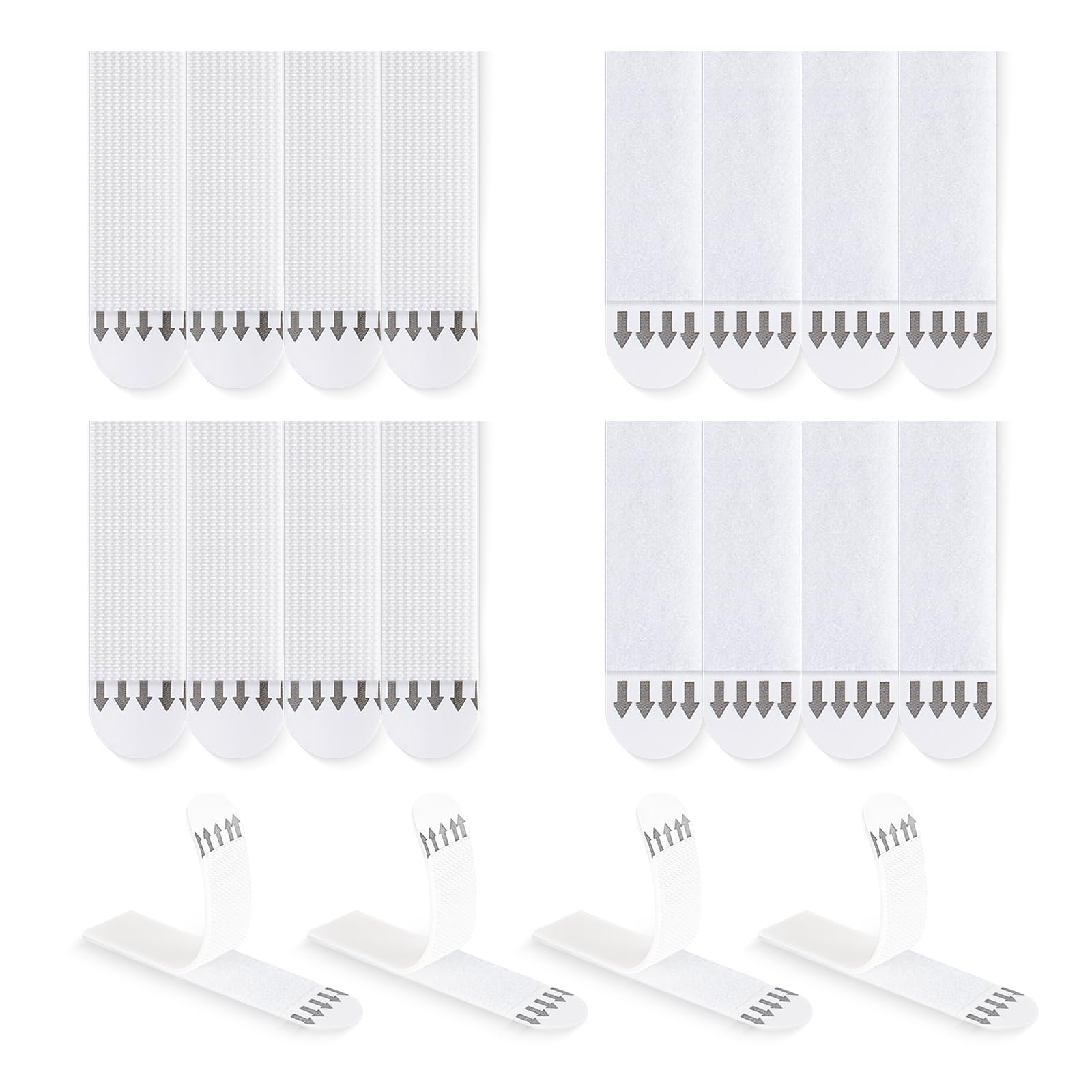 LLPT Picture Hanging Strips Detachable | 8 Pairs (16 Strips) | Small 0.59" x 2" | Picture Hangers Without Nails | Removable Wall Adhesive Strips | for Wall Posters Photos (SW1558) | White