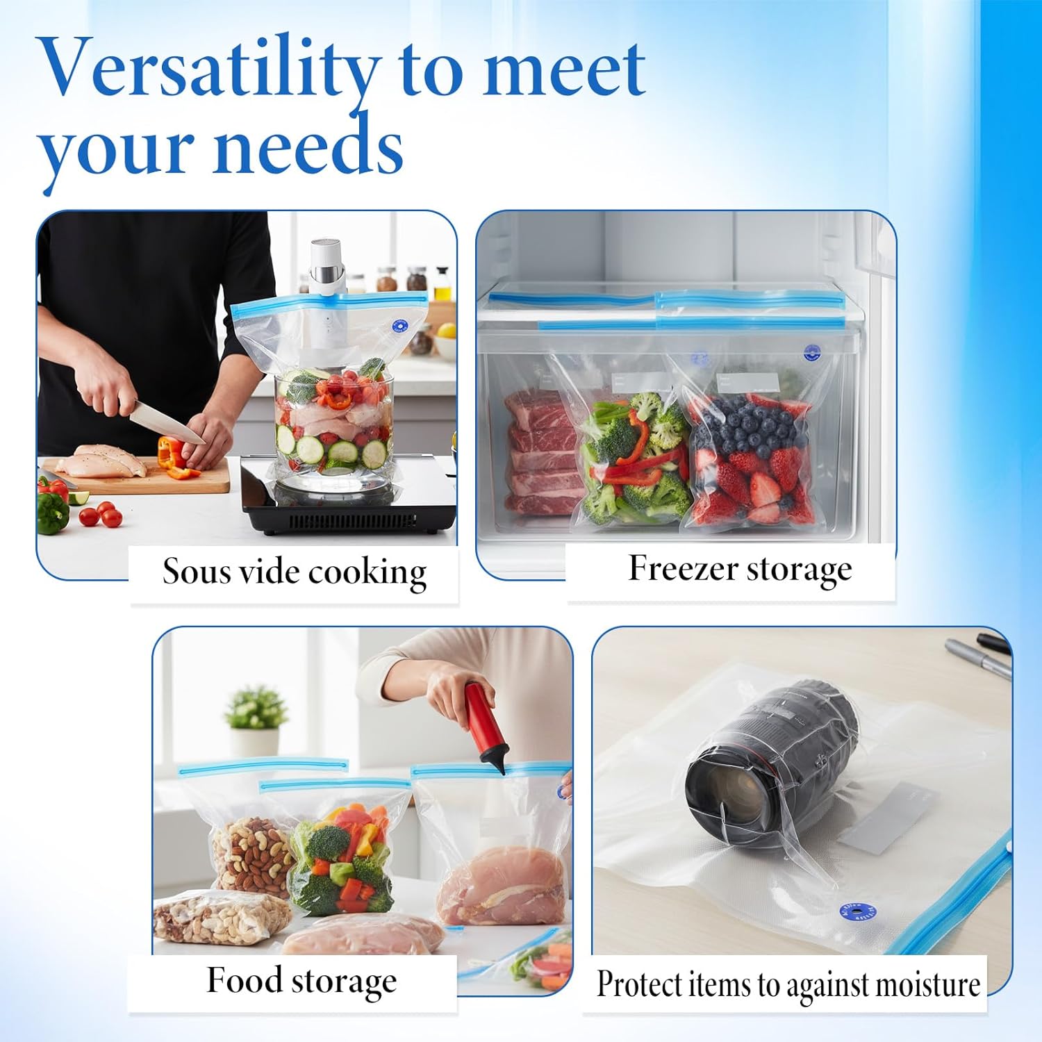 80 Pcs 3D Filament Storage Bags Kit, 50 Pcs 3D Printer Filaments Vacuum Storage Bag 13.4 x 11.8 Inch with 5 Sealing Clip 25 Humidity Indicator Cards for Keep Filament Dry