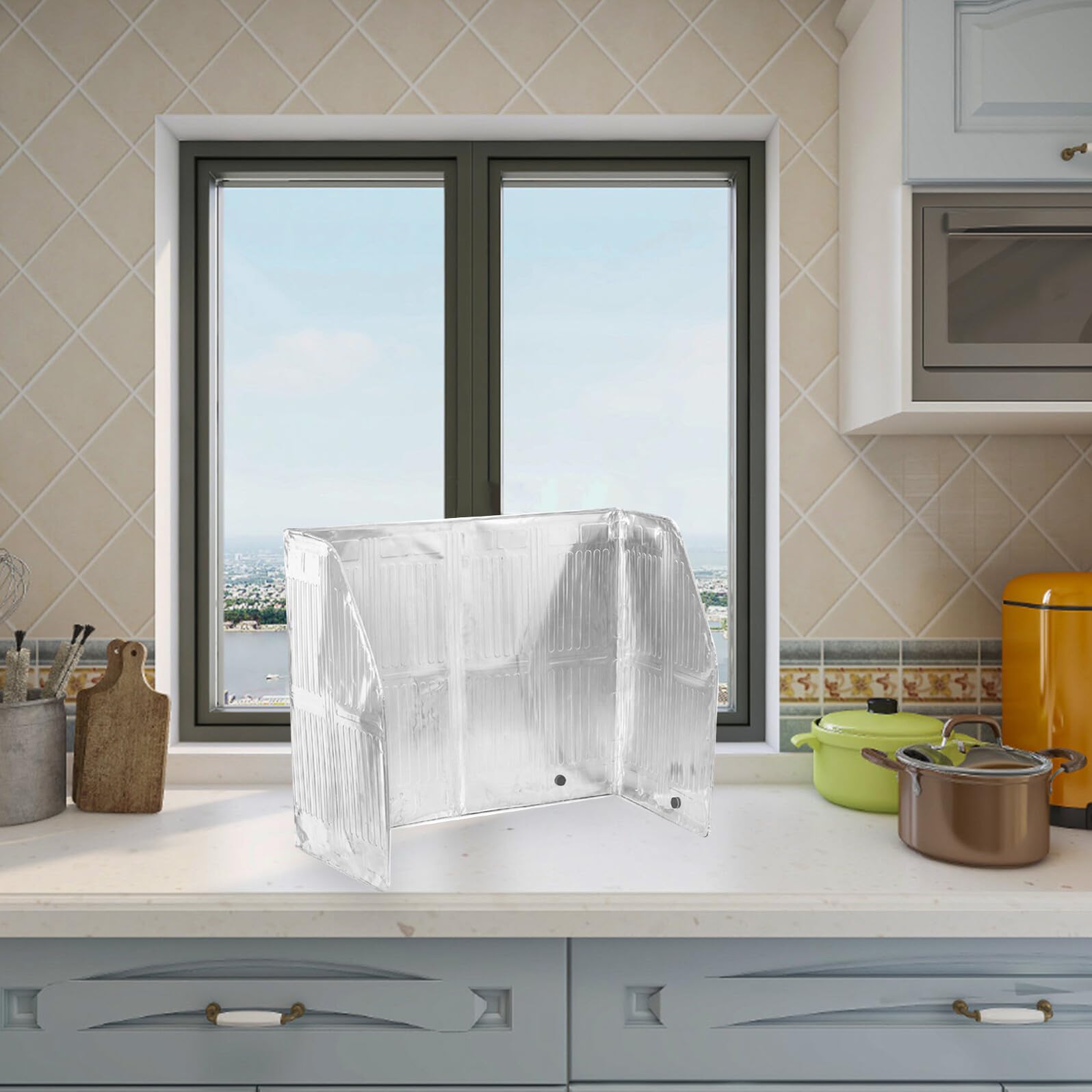 Toddmomy Spritzschutz Küchenfolie Silber für Gasherde aus Aluminiumfolie