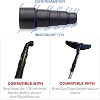 Vista 9 de Vacuum Hose Adapter Kit - Vacuum Attachment Adapters Compatible with Most Vacuum Cleaners - Pool Hose Adapter 1-1/4" or 1-1/2" Connector - 1-7/8
