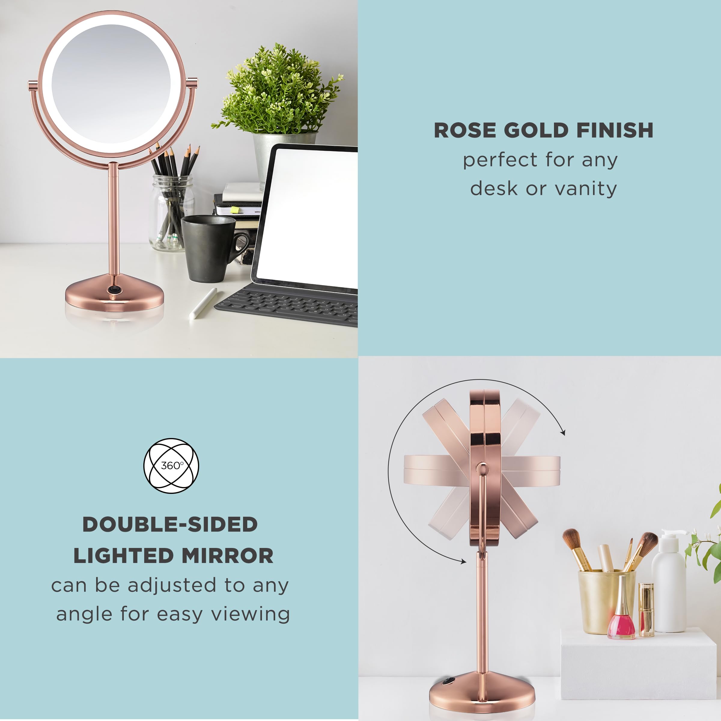 Amazon.com: Conair Lighted Makeup Mirror, LED Vanity Mirror, 1X