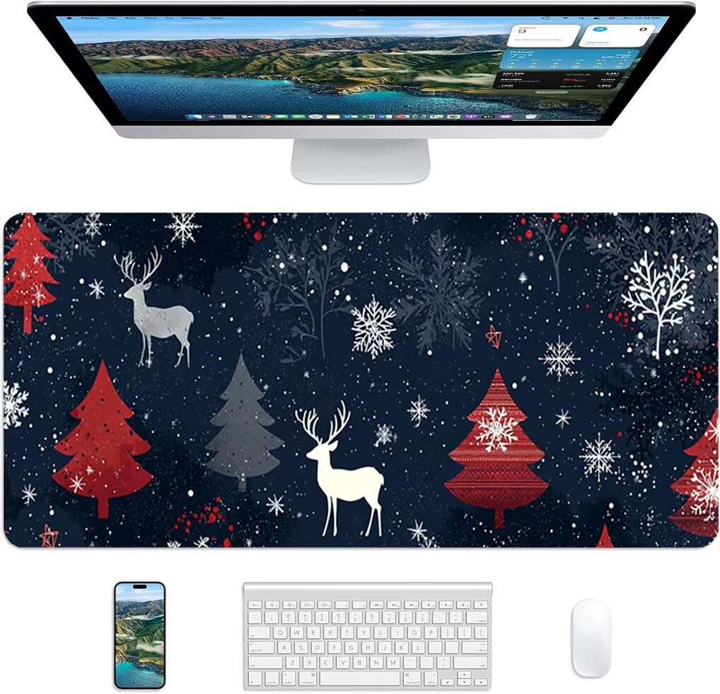 Wxuaixnn Animali Tappetino Mouse Gaming XXL 120x60cm Tappetino Scrivania, Impermeabile Tappeto Mouse con Base in Gomma Antiscivolo, Non-Slip Rubber Base, Blu Mousepad XXL per Gamer e Ufficio -10032