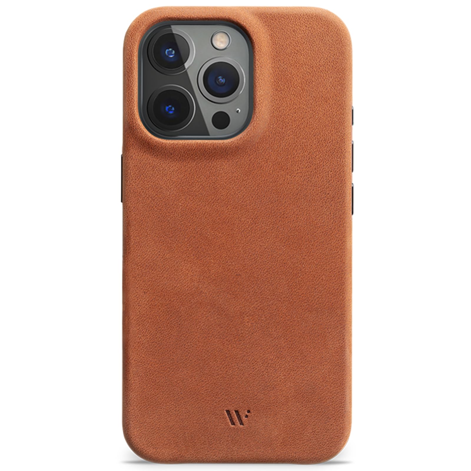 WIIUKA Funda para iPhone 15 Pro, Piel de Alemania Extrafina, Premium para Teléfono Móvil, Qi, Vintage, Marrón Coñac