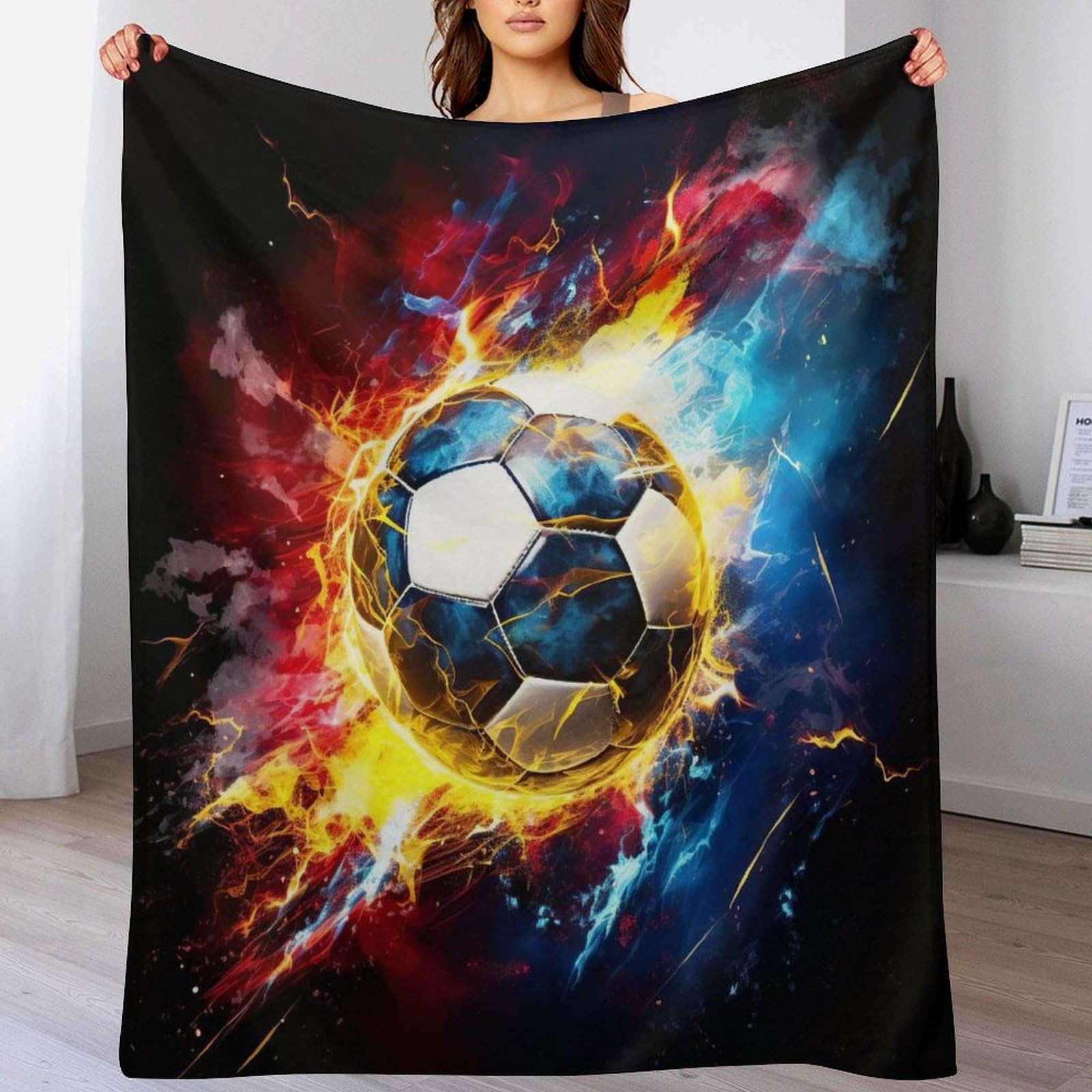 Couverture football douce et chaude pour vos soirées match sur le canapé