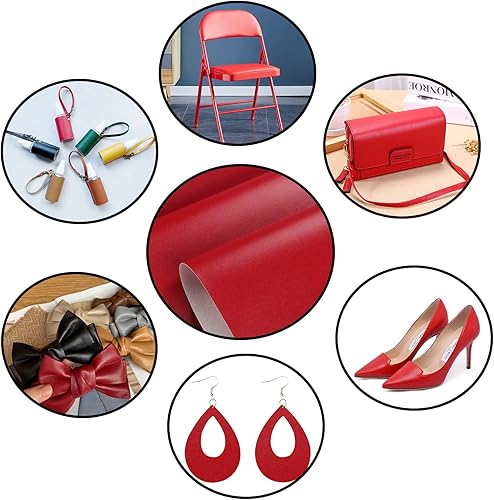 Miniatura 10 de CDY Hojas de piel sintética color marrón oscuro de 13.8 x 53 pulgadas, rollo de piel sintética suave, perfecto para manualidades, bolsos, carteras,