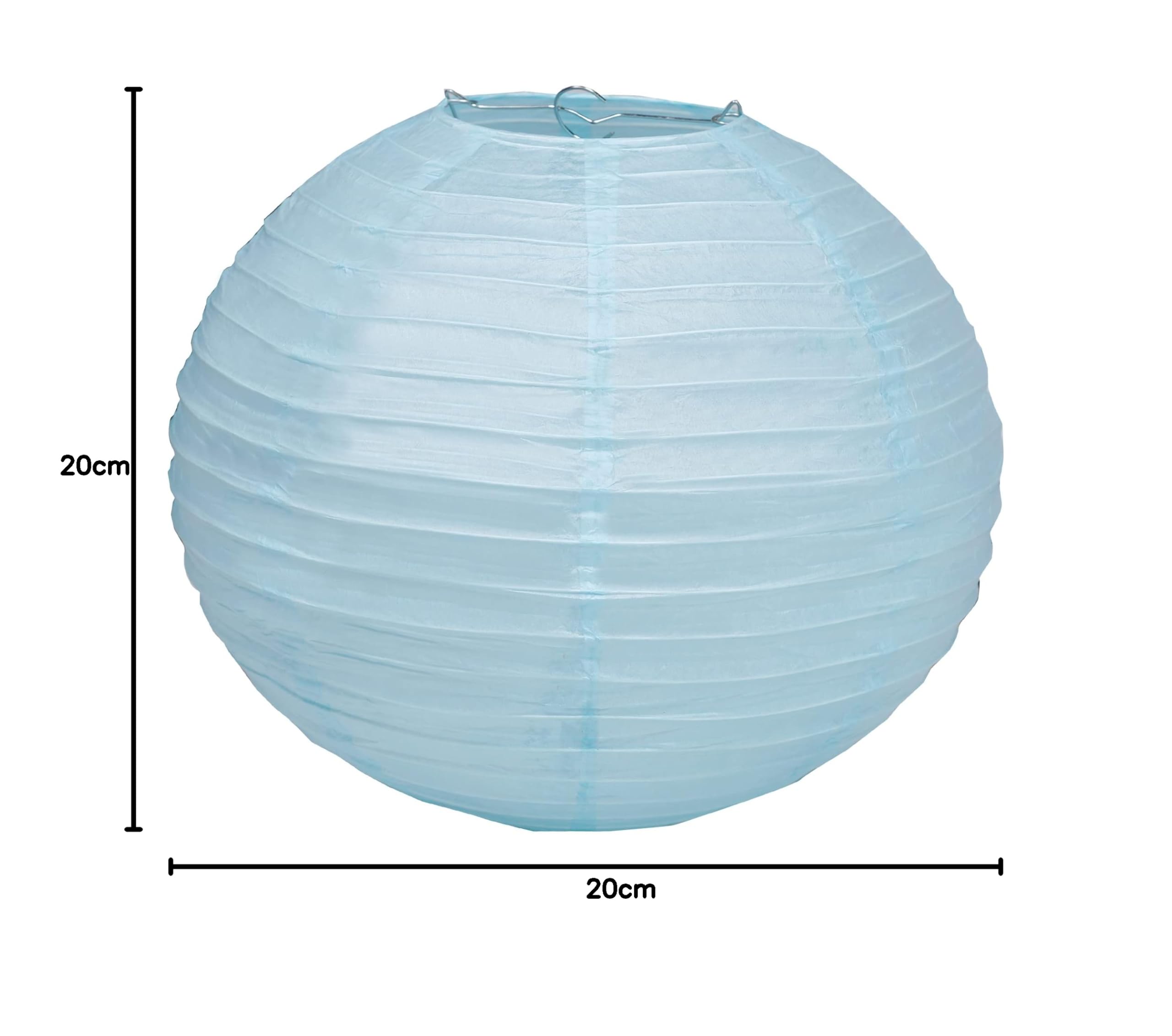 Pack of 3 Paper Lantern Lampshade Party Birthday Baby Shower Wedding Celebration Decoration 4"(10cm) -16"(40cm) (Light Blue, 4" (10cm)) — view 6