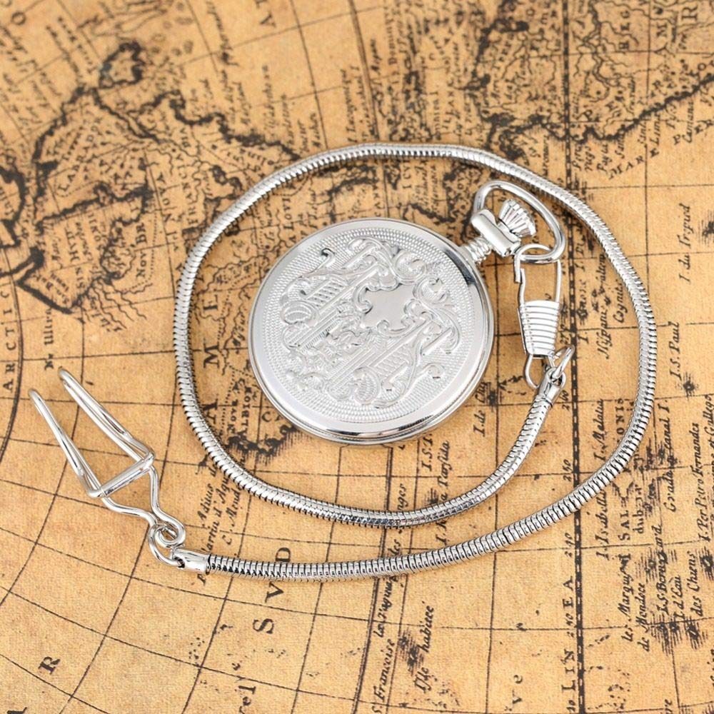 Luxus leuchtende Ziffern Automatische mechanische Taschenuhr selbstwickeln Decoration