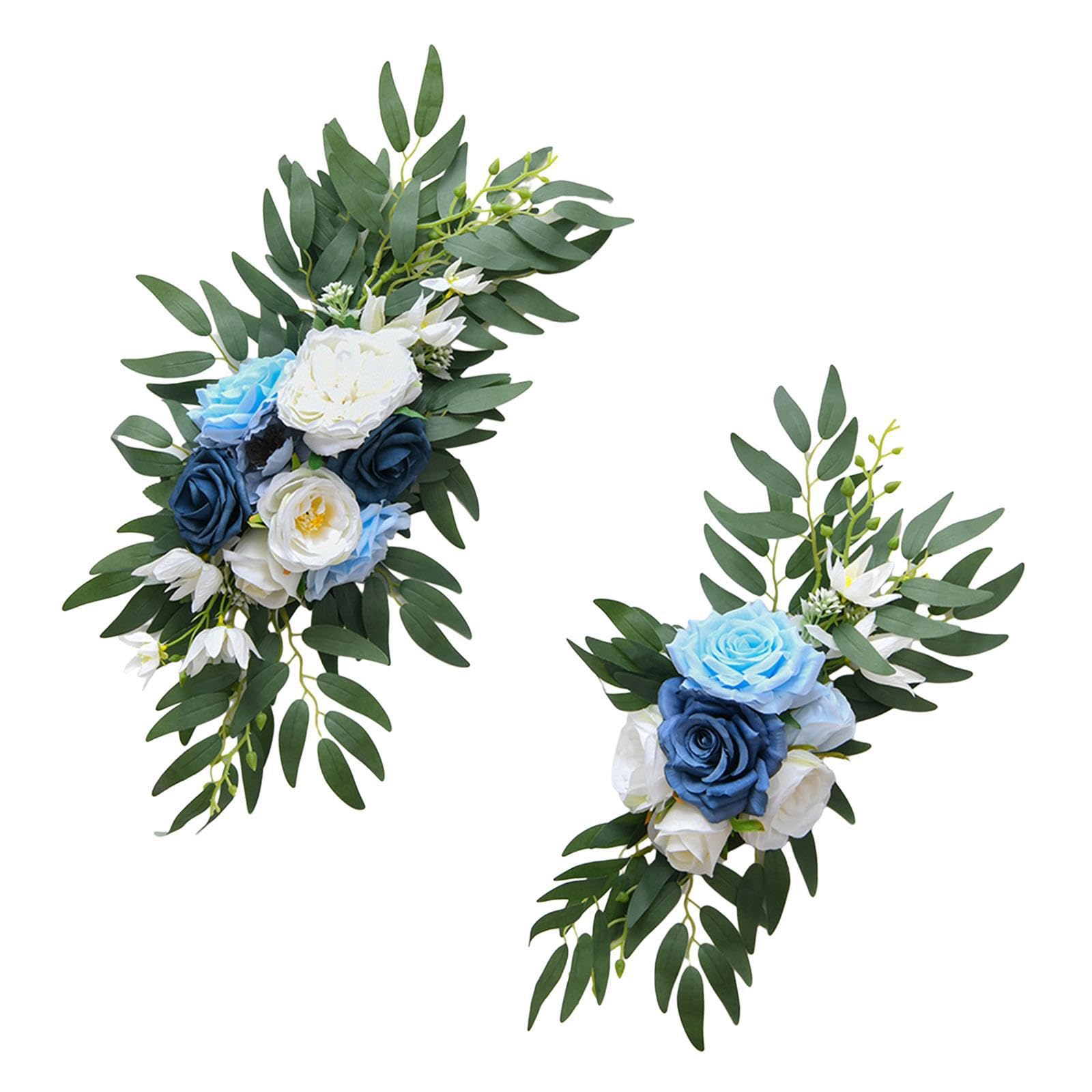 Zambuph Charming Artificial Floral Swag Wedding Flowers Unique Silk Arrangement Essential For Home Decoration And Ceremony Centerpieces Artificial Floral Swag, BLue