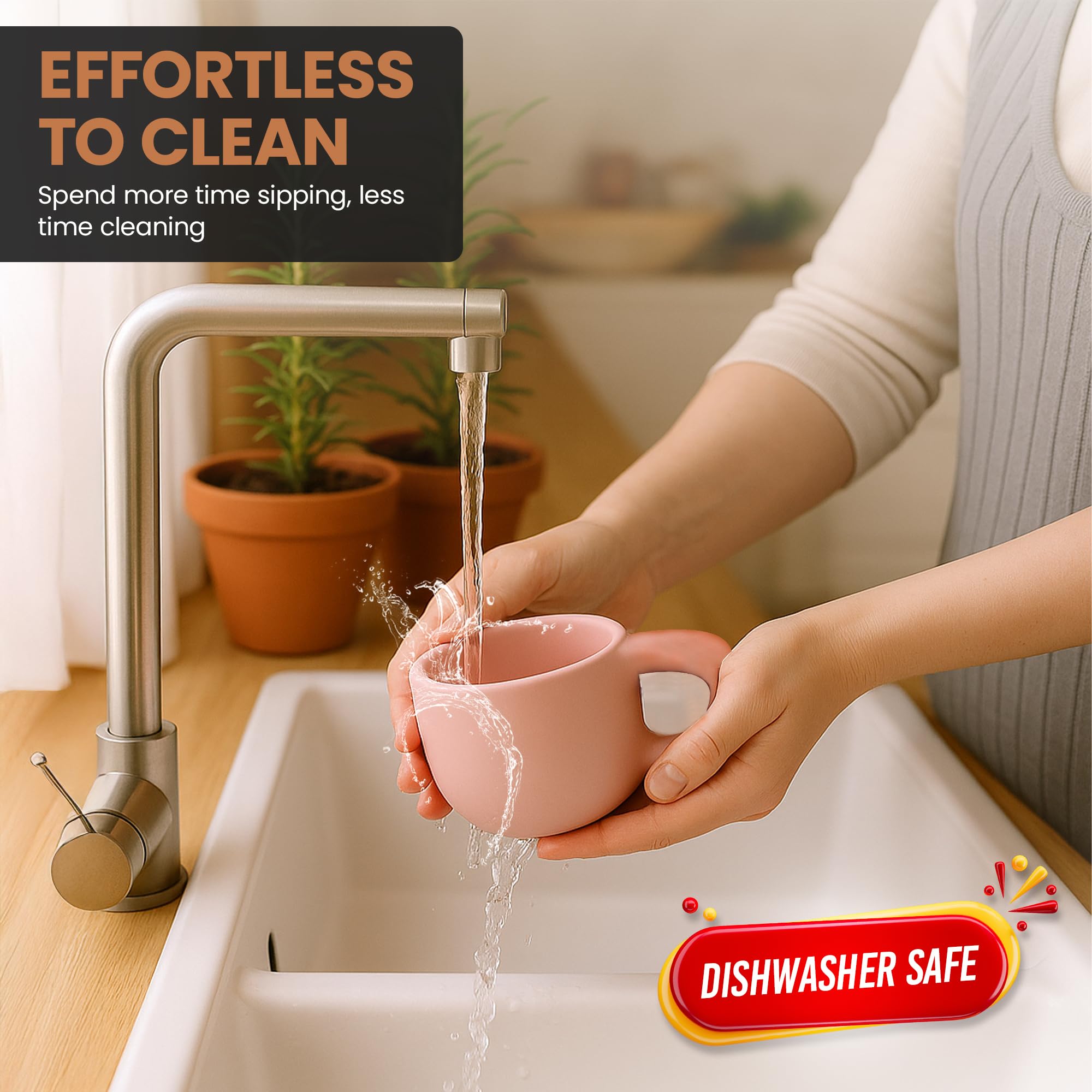 10oz Nordic Ceramic Mug with Saucer (Purple) thumbnail 5