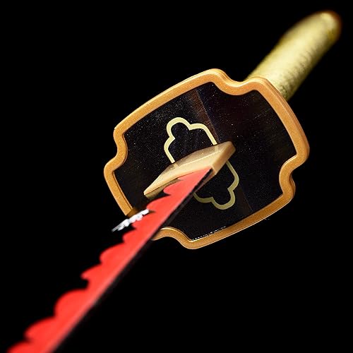 Vista 10 de ziqing Espada samurái de anime hecha a mano, espada Agatsuma Zenitsu, espada Kamado Tanjirou, espada Rengoku Kyoujurou de 41 pulgadas, varios