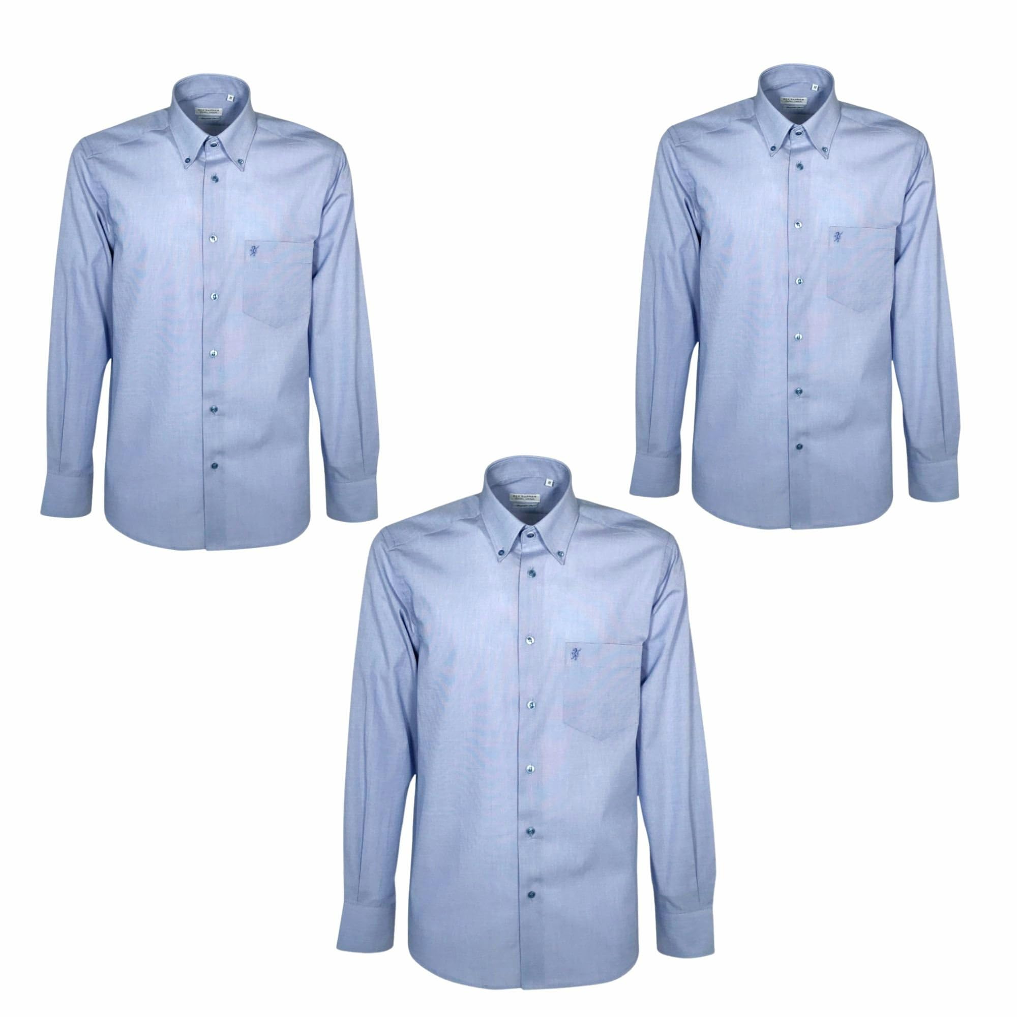 Saggio Sea Barrier 3 Camicie da 3XL a 6XL Valdes Comode Casual Colorate Manica Lunga in Puro Cotone Uomo Taglie Forti Profumatore Azzurro 5XL