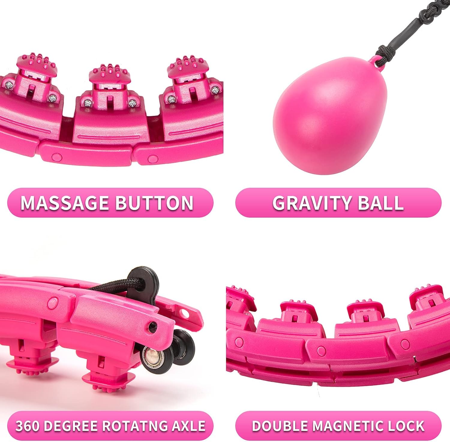 reakoo Weighted Hula Fitness Hoop for Adults, Hula Smart Hoop with