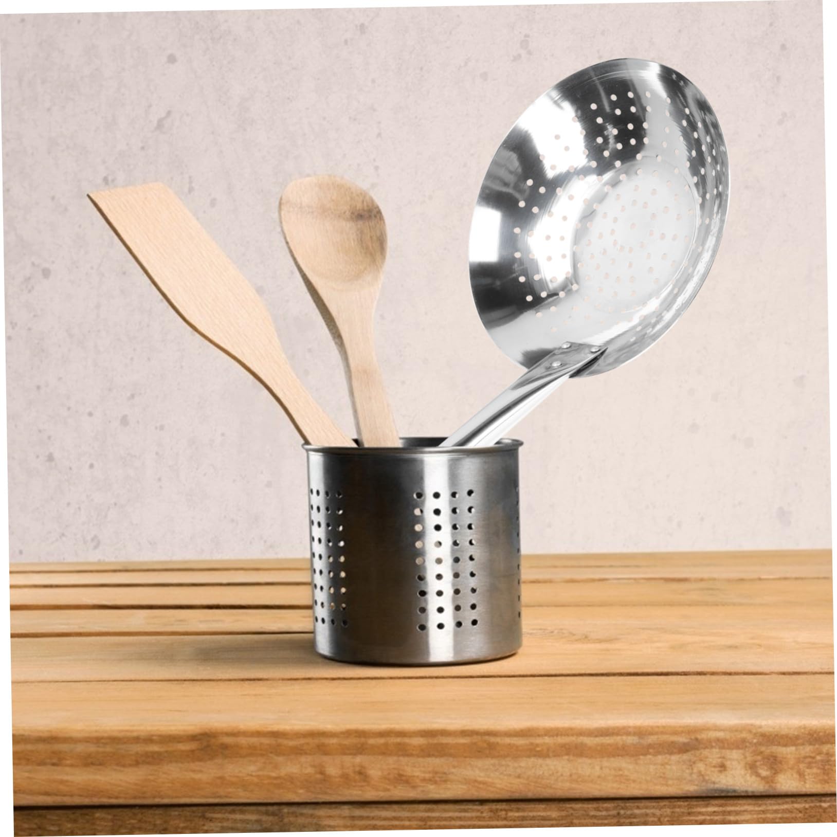 Colador de Acero Inoxidable para Cocina Colador Multifunción para Freír y Escurrir Alimentos Práctico para Familias y Restaurantes Fácil de Limpiar y Almacenar