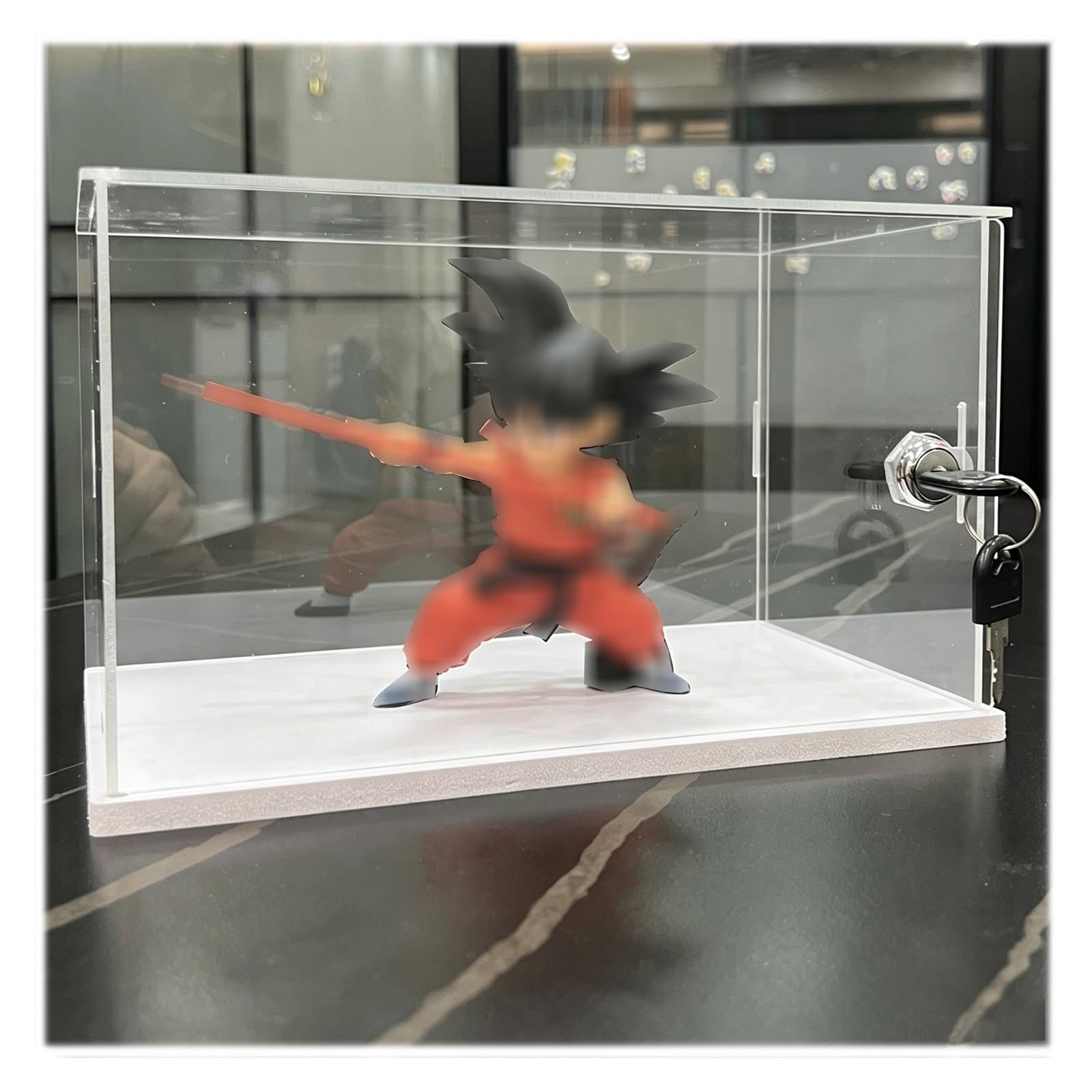 Pyydjq One Color Clear Acrylic Display Case With Lock, Living Room/Cabinet/Countertop Acrylic Collector Presentation Box Showcase, Dustproof Transparent Cube Exhibit Box(6X6x14inch/15X15x35cm)