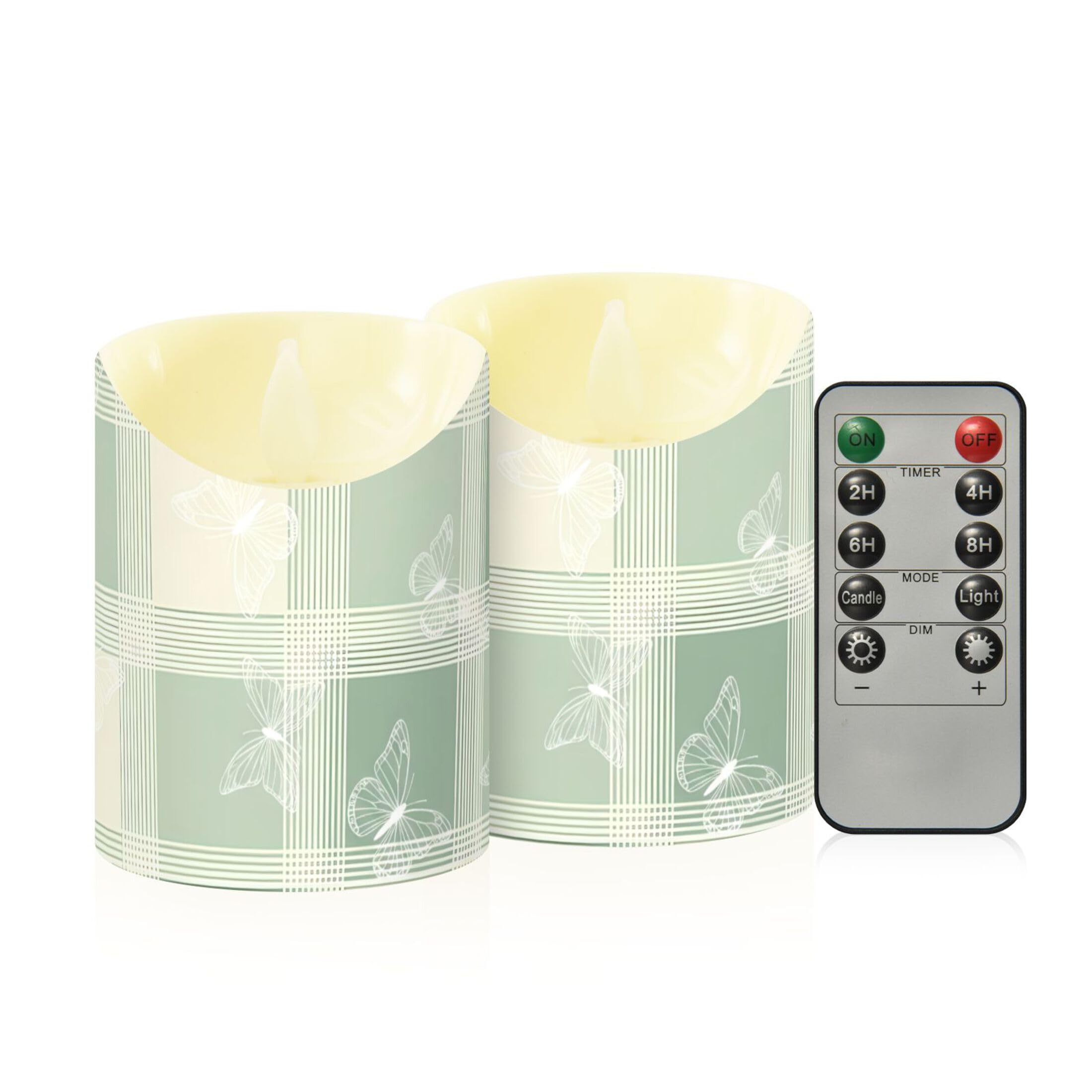 Kutsu Flameless Candles Set of 2, Battery Operated LED Flickering Candles