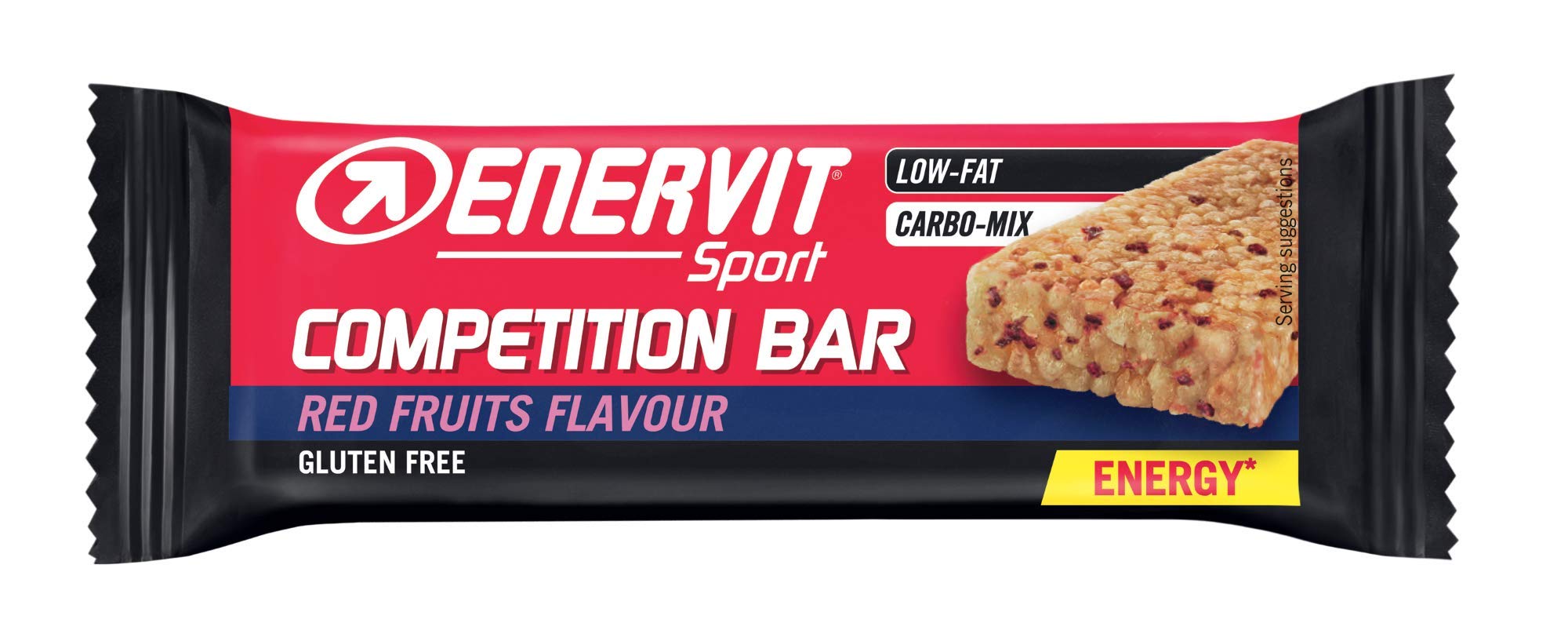 ENERVIT Competition Bar Energy Bar | Energie Riegel/Power Riegel Glutenfrei für Ausdauersport | Radfahren, Laufen, Triathlon | (Red Fruit, Vorteilspack à 25x30g)