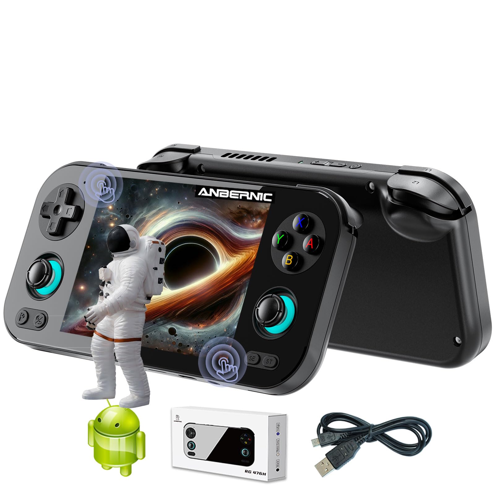 Anbernic RG476H ゲーム ブラック 箱付き Amazon.com: RG476H Retro Game Console Android 13 System Unisoc
