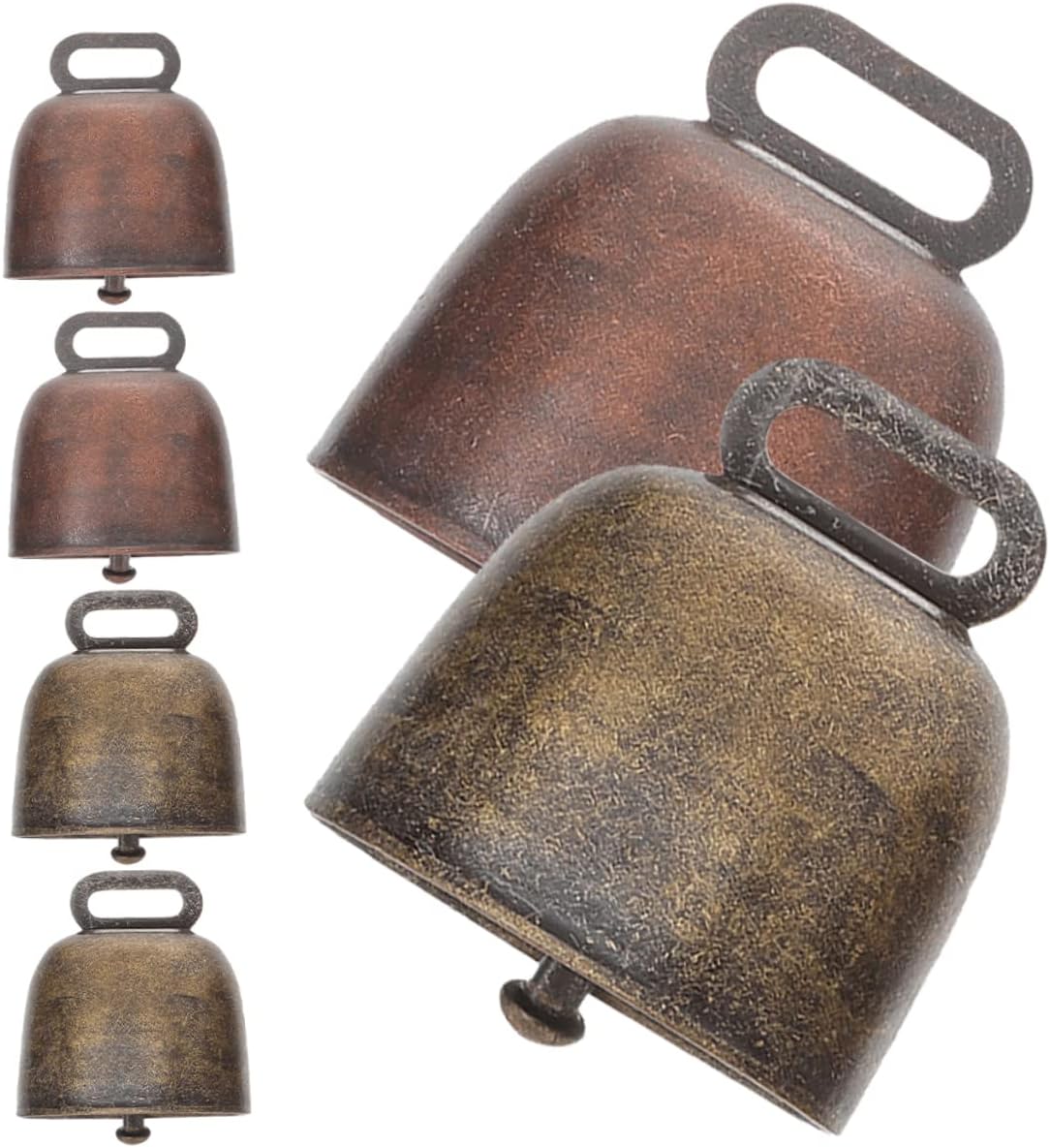 MAGICLULU 18pcs Copper Cow Bells for Cattle Sheep -Lost Pet Bells Vintage Design for Farming Crafts Holiday Decor Wear-Resistant Accessories