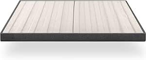 ZINUS Upholstered Metal and Wood Box Spring / 4 Inch Mattress Foundation / Easy Assembly / Fabric Paneled Design, Queen