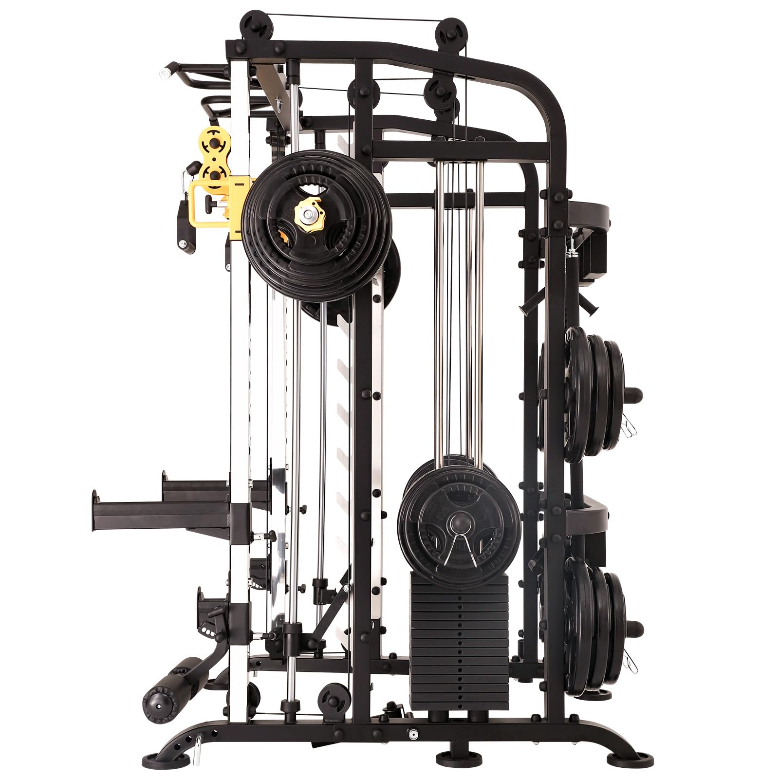 Altas Strength Smith Machine Home Gym 1000 lbs Capacity 2000 lbs Cables Strength Training Power Cages for Squats Presses Pulling Deadlifts Light Commercial Equipment Easy Assembly M810