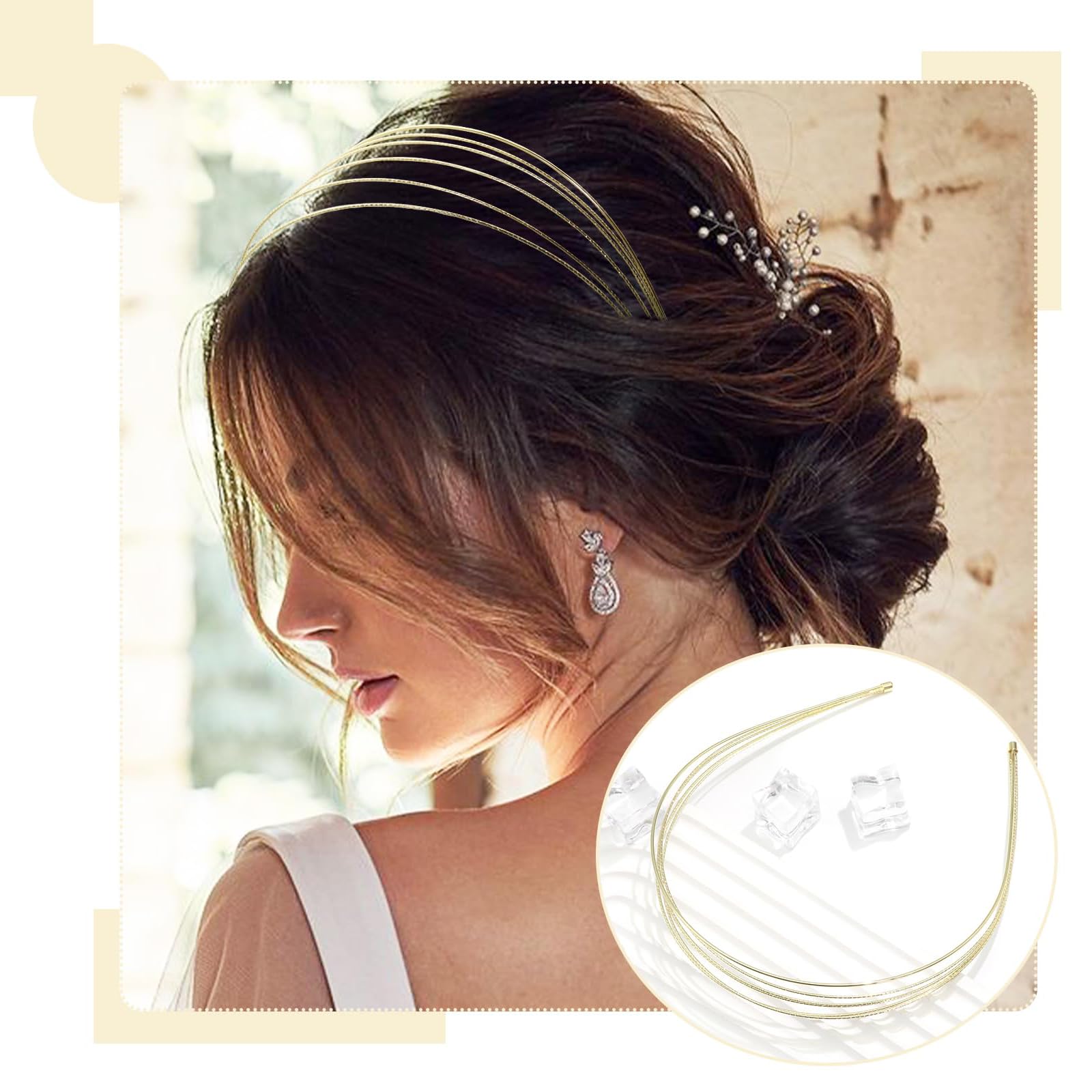 2 pezzi Fasce per capelli con strass per donne e ragazze, fasce