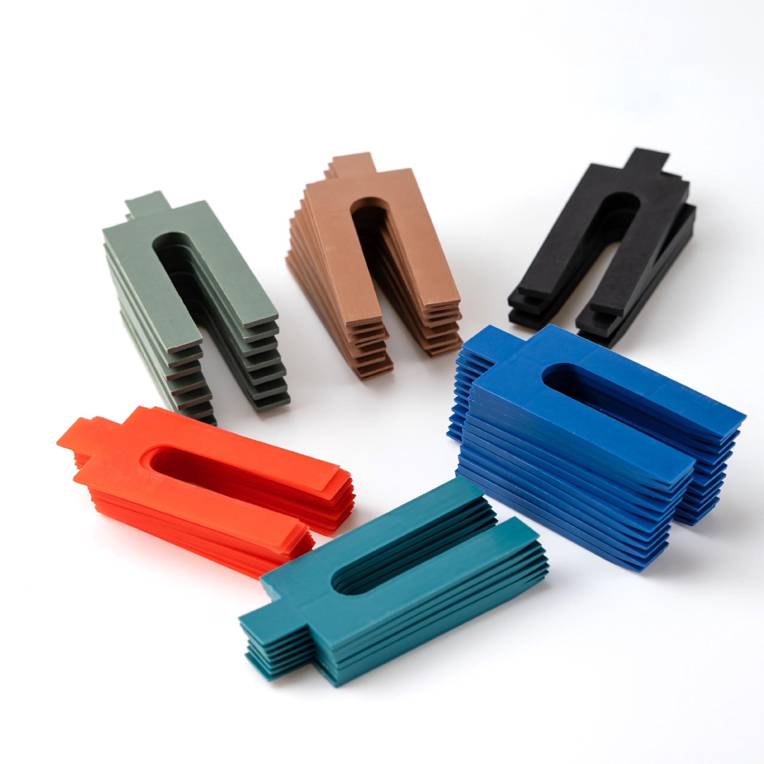 Relaxdays Abstandshalter 144er Set, Kunststoff, 6 Größen, 1–6 mm, bunt