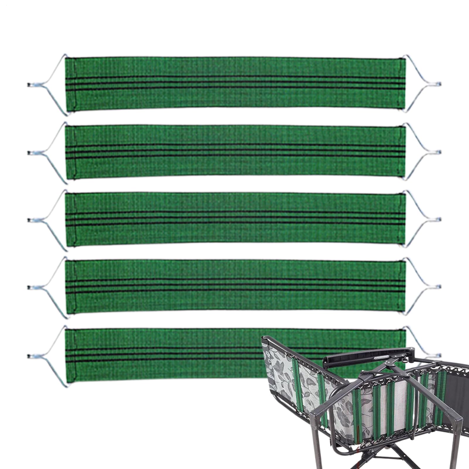 Set di 5 cinghie reclinabili in tessuto di ricambio per poltrone da salotto rinforzate, resistenti cinghie elastiche per esterni, patio, spiaggia, giardino, prato