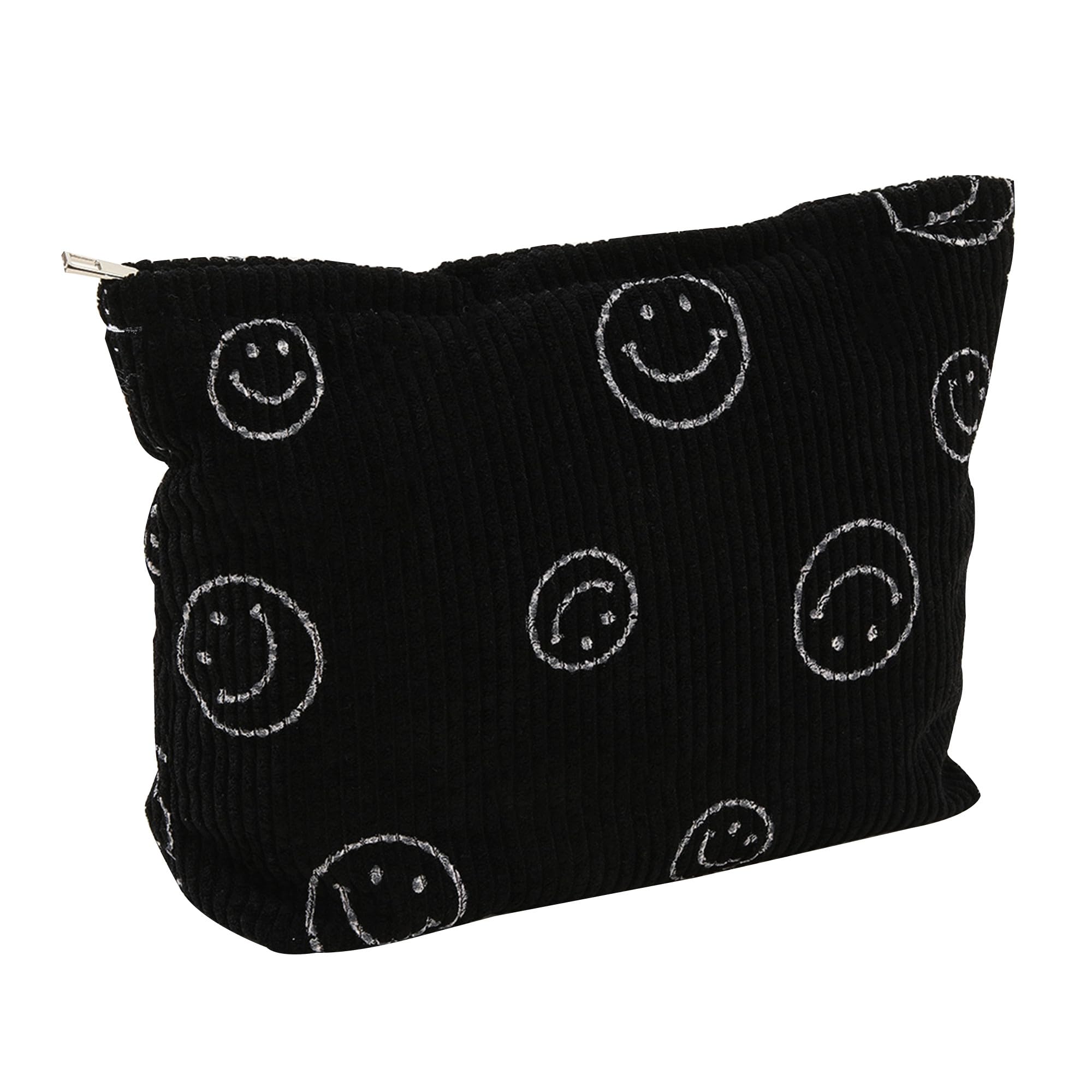 Cosmetic Bags for Women - Corduroy Cosmetic Bag Aesthetic Women Handbags Purses Smile Dots Makeup Organizer Storage Makeup Bag Girls Case Bags (