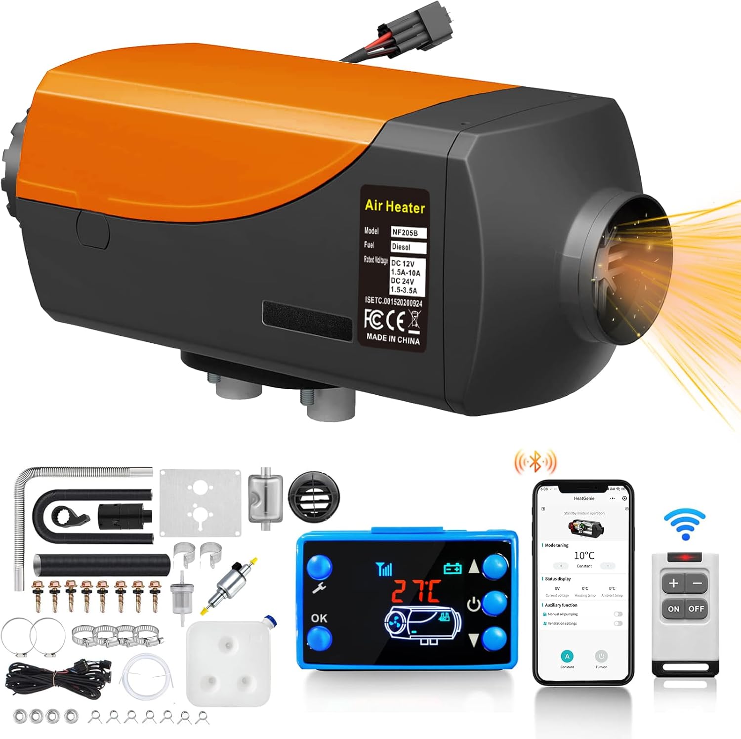 Mataytate 12V/24V Diesel Air Heater, 8KW Portable Diesel