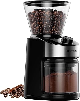 SHARDOR Burr Coffee Bean Grinder, 32 Settings, 40-Second Timer, Black