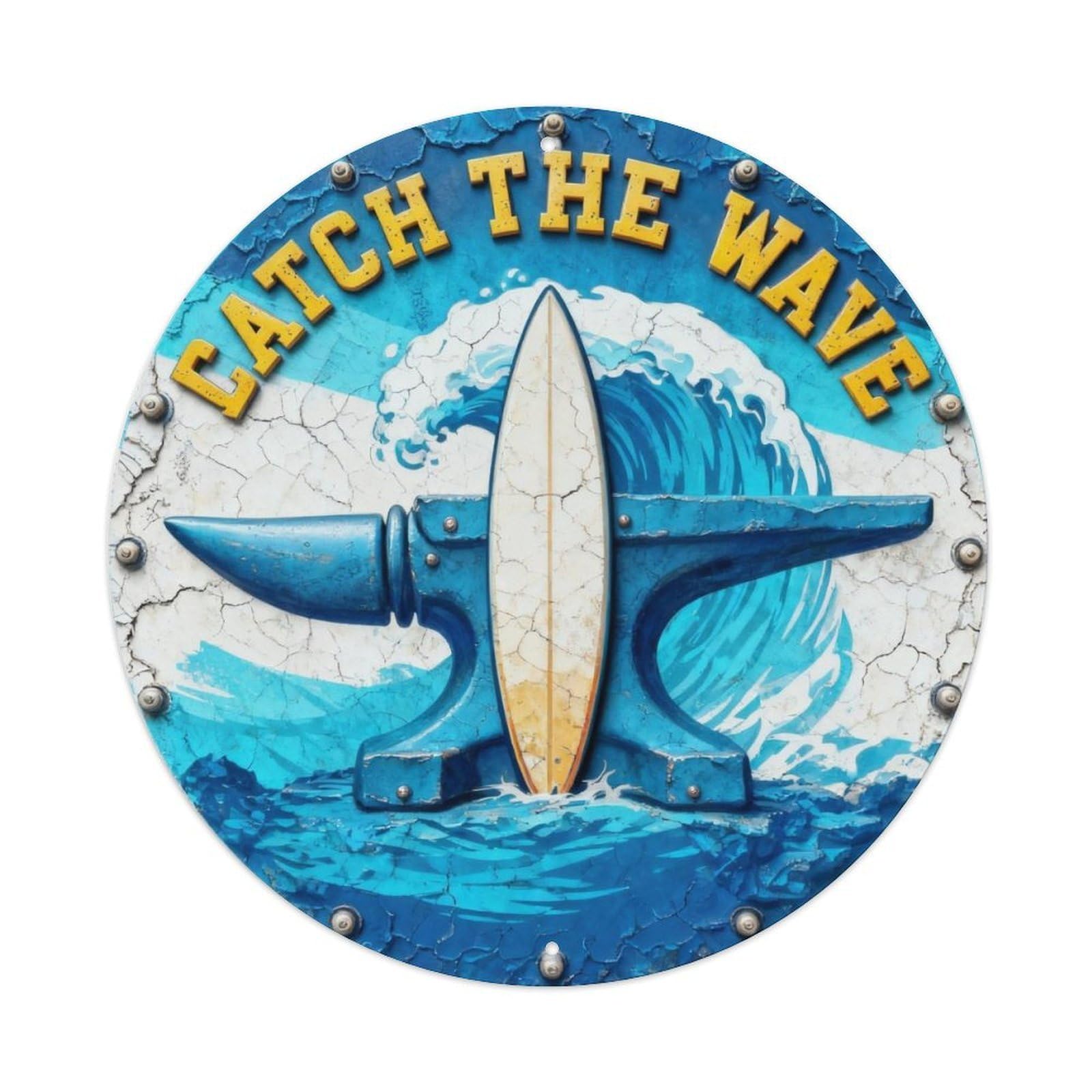 Catch The Wave Metal Tin Sign Plaque