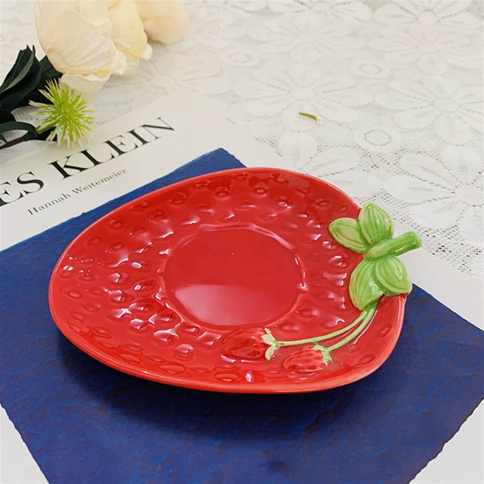 Kaffeetasse Erdbeer-Keramik-Tasse Rot Kaffeetasse und Untertasse Set Büro Kaffeetasse Tee Set Cafe Restaurant Getränkeutensilien Teetasse
