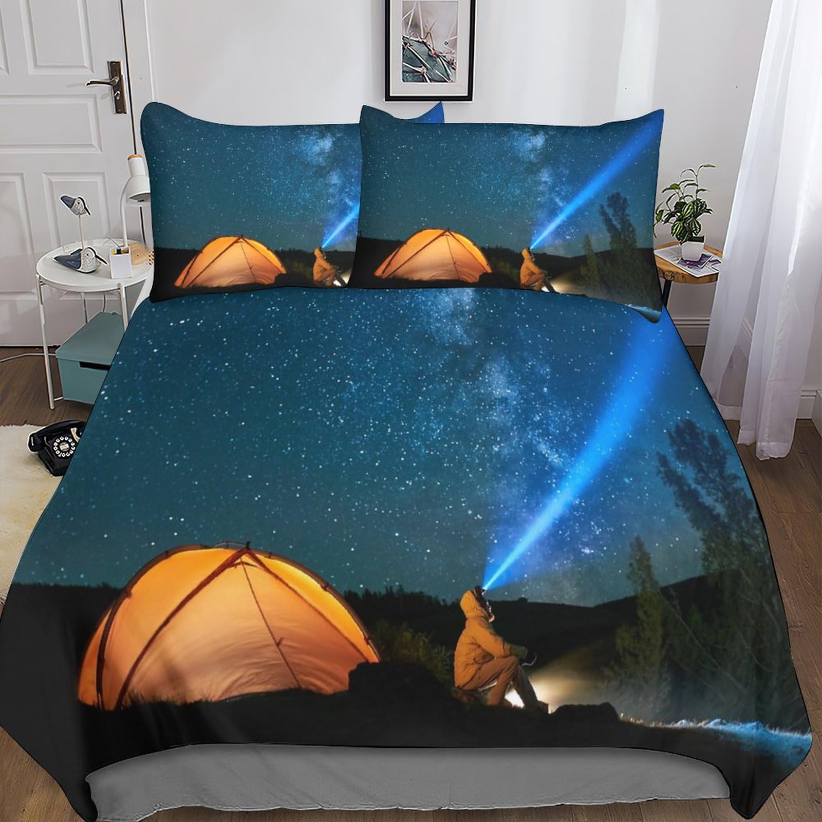 Housse de couette wilderness camping et taies d'oreiller en microfibre