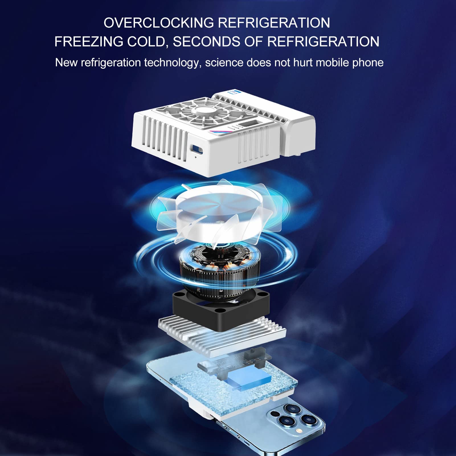 Raffreddatore per Cellulare, Radiatore per Cellulare con Chip di Raffreddamento a Semiconduttore S5, Telefoni Cellulari con una Larghezza da 6 a 8 Cm per Tiktok Live Streaming,