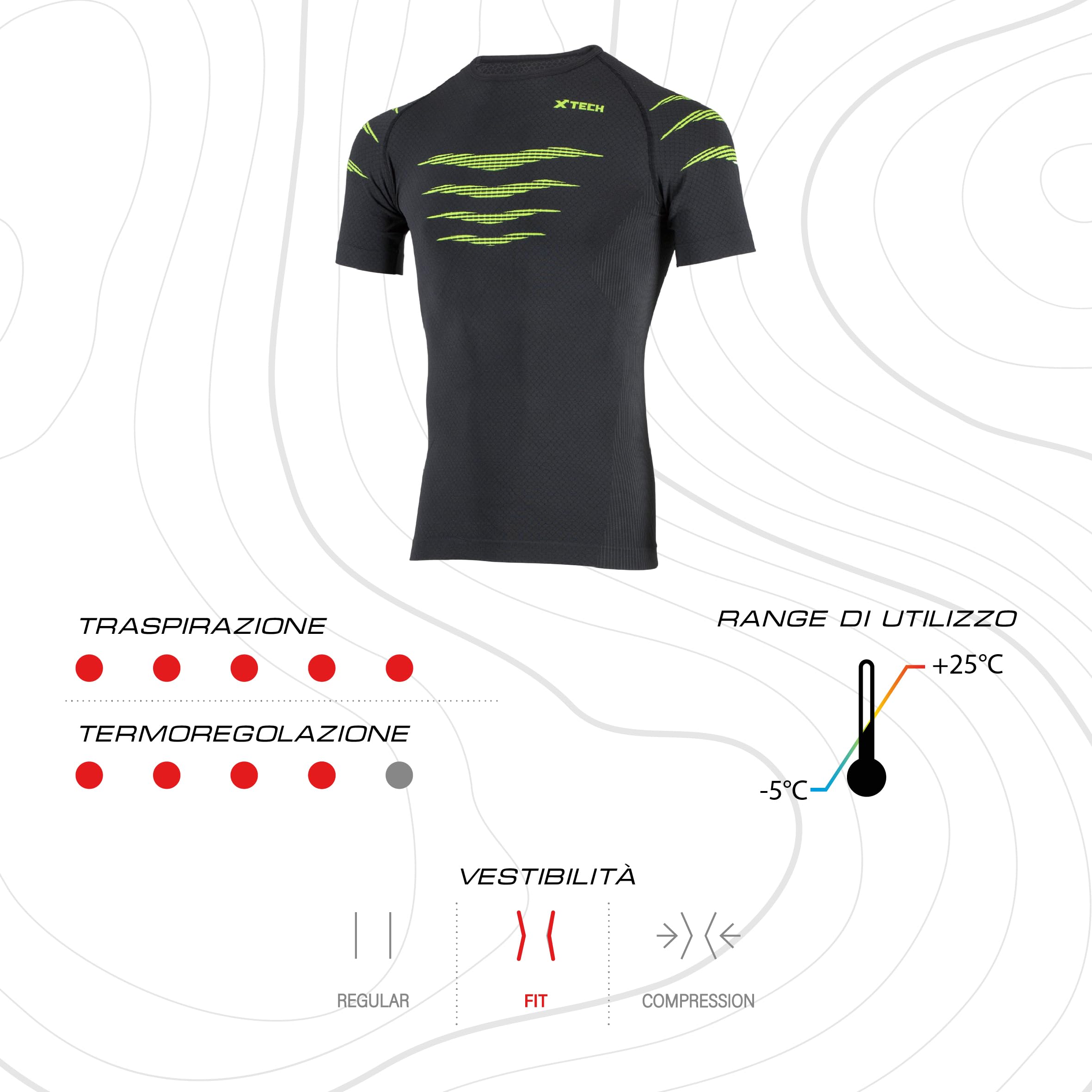 Camiseta Falcon de manga corta, camiseta técnica 4 estaciones, cuello redondo, ajustada y multideporte, termorreguladora, para verano e invierno
