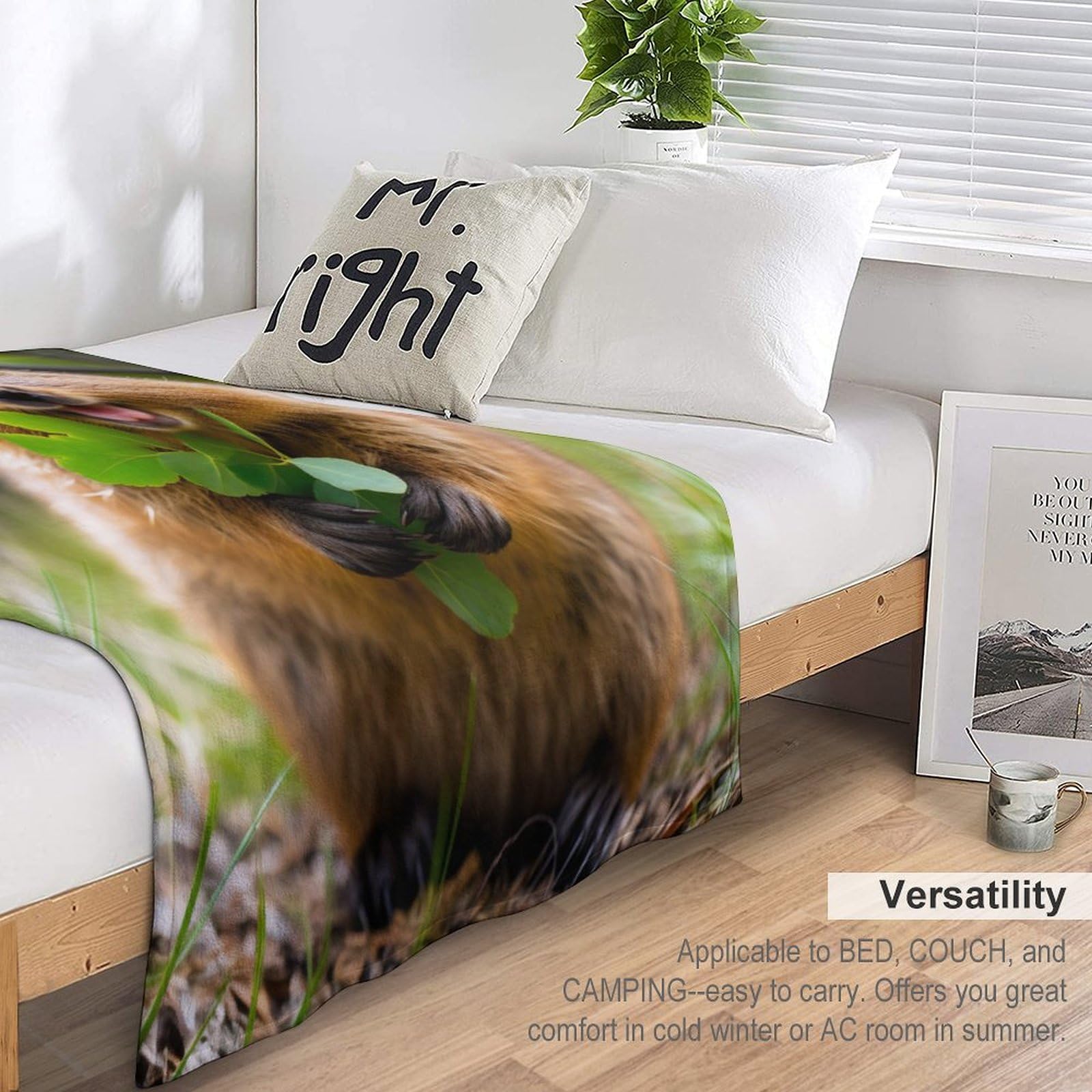 Fleece Decke Quokka, Kuschelweiche Flauschige Fleece Decken Für Couch, Sofa, Bett, Warme Decke Mikrofaserschläfchendecke, 150×200cm