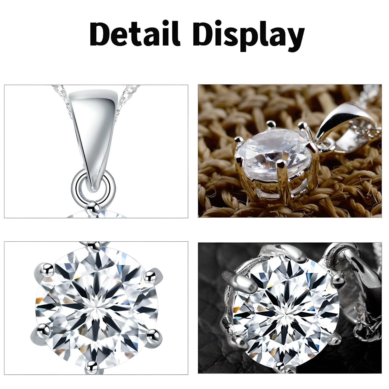 Naszyjnik Wisiorku 1-5Ct Moissanite Dla Kobiet, 925 Srebrny Srebrny 14-Karatowy Biały Złoto Biżuteria Modowa Na Wesele Urodziny