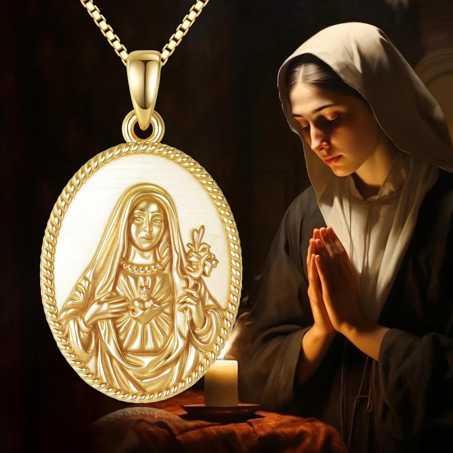 Saint Necklace 925 Sterling Silver St Francis/Jude/Benedict/Virgin Mary/Jesus Necklace Saint Medal Pendant Saint Jewelry Gifts for Men Women - Image 5