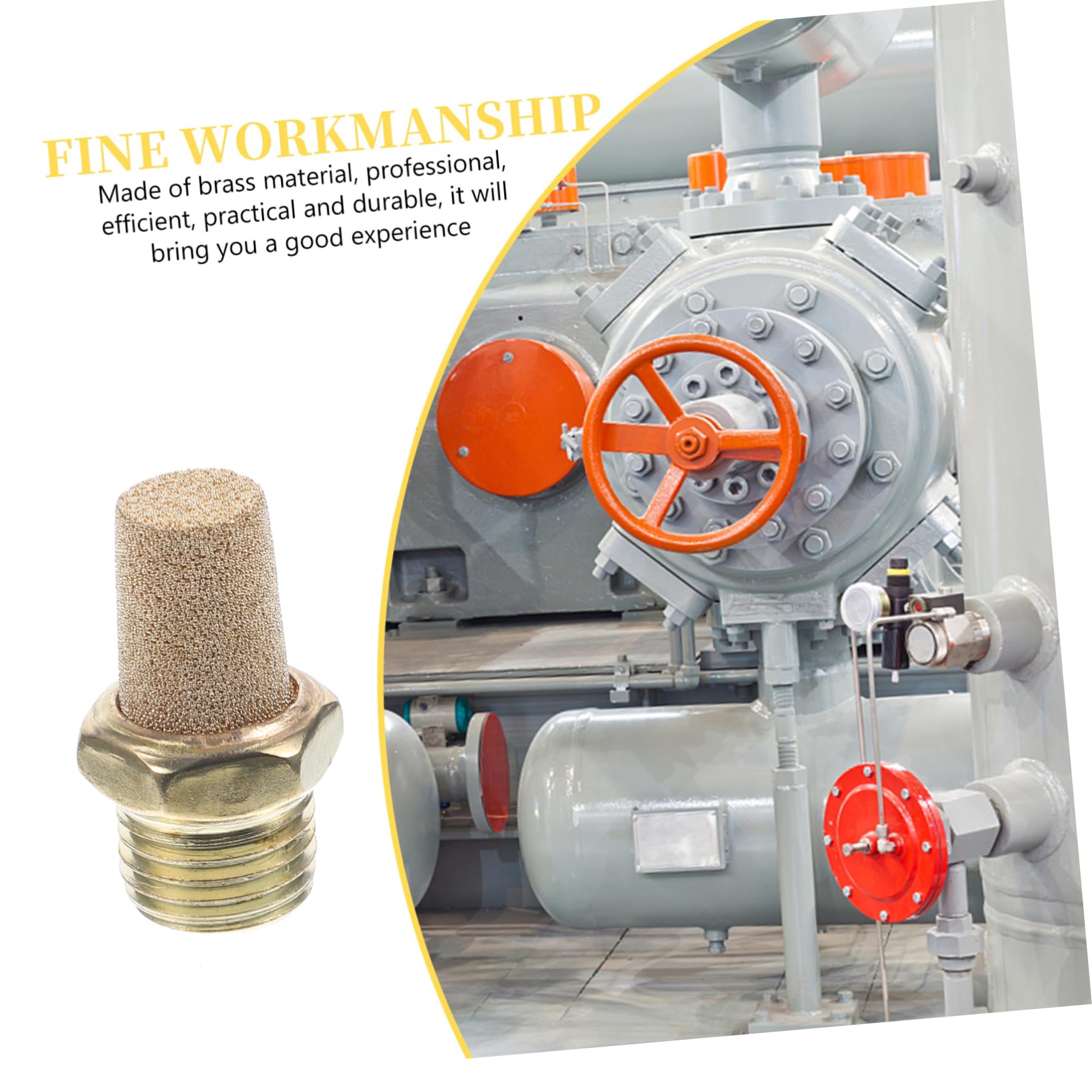 AUTSUPPL Pneumatic Valve Muffler 8pcs Muffler 1/4 Thread Efficient Noise Reduction for Pneumatic Equipment