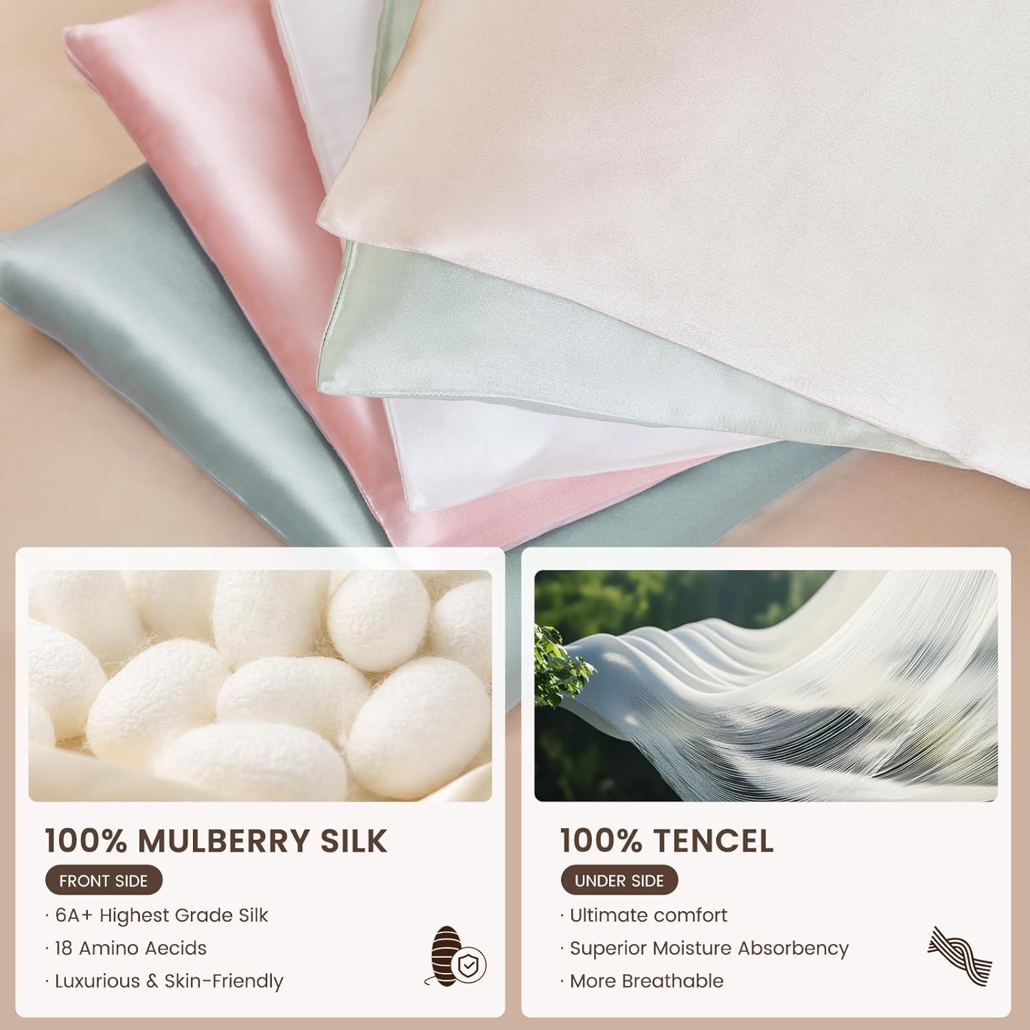 THXSILK Toddler Pillow 13x18 100% Silk Pillowcase with Tencel Underside, 10% Mulberry Silk & 90% Microfiber Filling for Infants 0-3 Years Machine Washable Soft Breathable Travel (1 Pack, Light Blue)