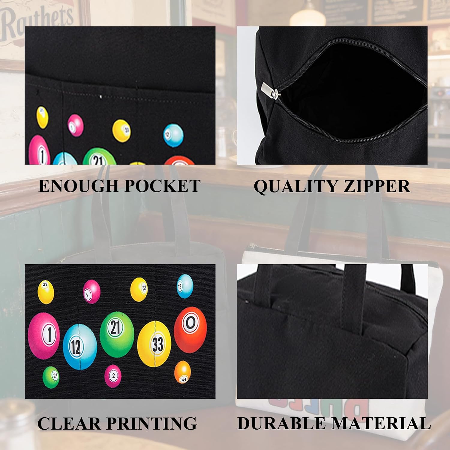 Bingo Bag with Pockets on Clearance for Daubers Dobbers Supplies Accessories,Zipper Bingo Makeup Bag,Digital Game Keychain,Gifts Set of 3 for Game Lover Gambler Women Adults Seniors Elderly