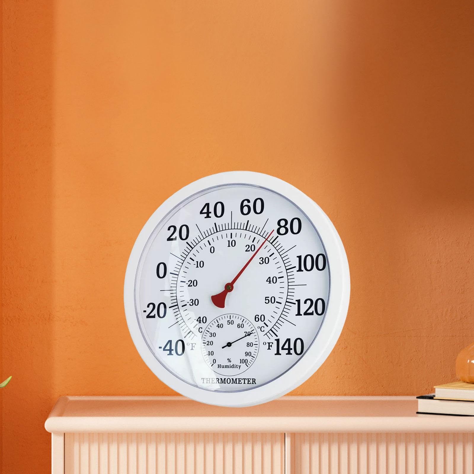 Termometro igrometro per interni ed esterni, misuratore di temperatura e umidità, dispositivo multifunzione facile da usare per la misurazione del, Bianco