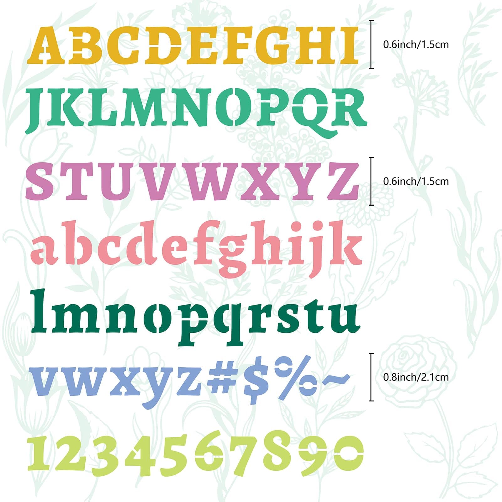 GORGECRAFT Metal Letter Stencil Stainless Steel Lettering Alphabet Number Symbol Painting Template Journal Tool for Painting Wood Burning Wall Canvas Pyrography Engraving Home Decor 7.5x5.5inch - Image 3