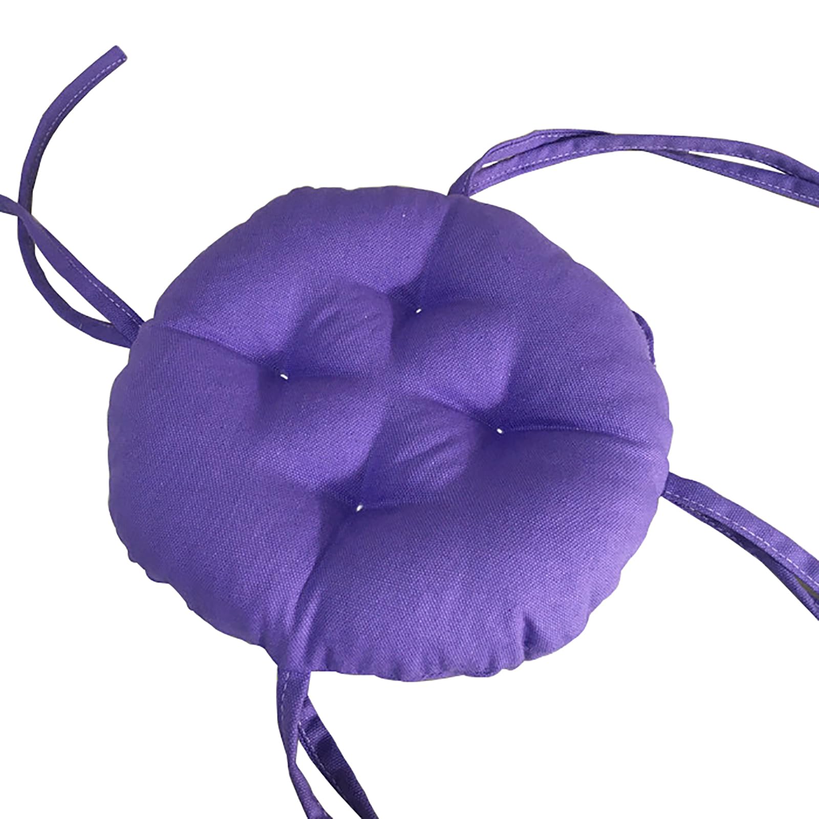 Thicken Round Stool Seat Cushion Super Soft Non Slip Chair Pads with Ties Solid Color Dining Chair Cushions (Violet, Diameter:30cm(12inch)) — image 1